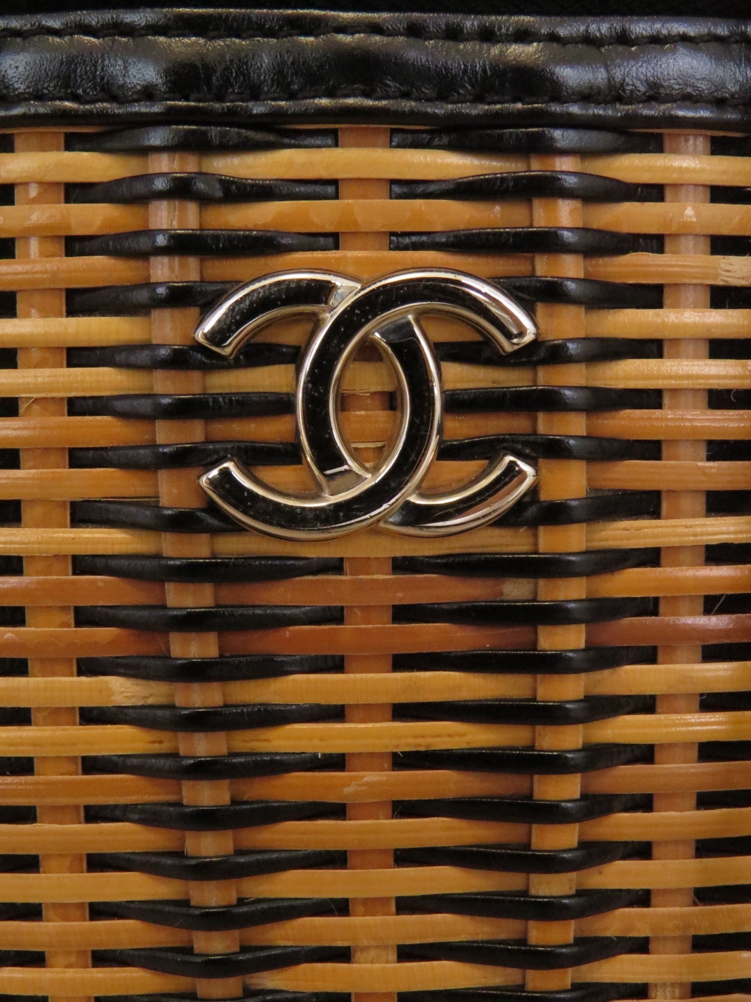 Chanel Woven Vanity Case - Black & Natural image 15