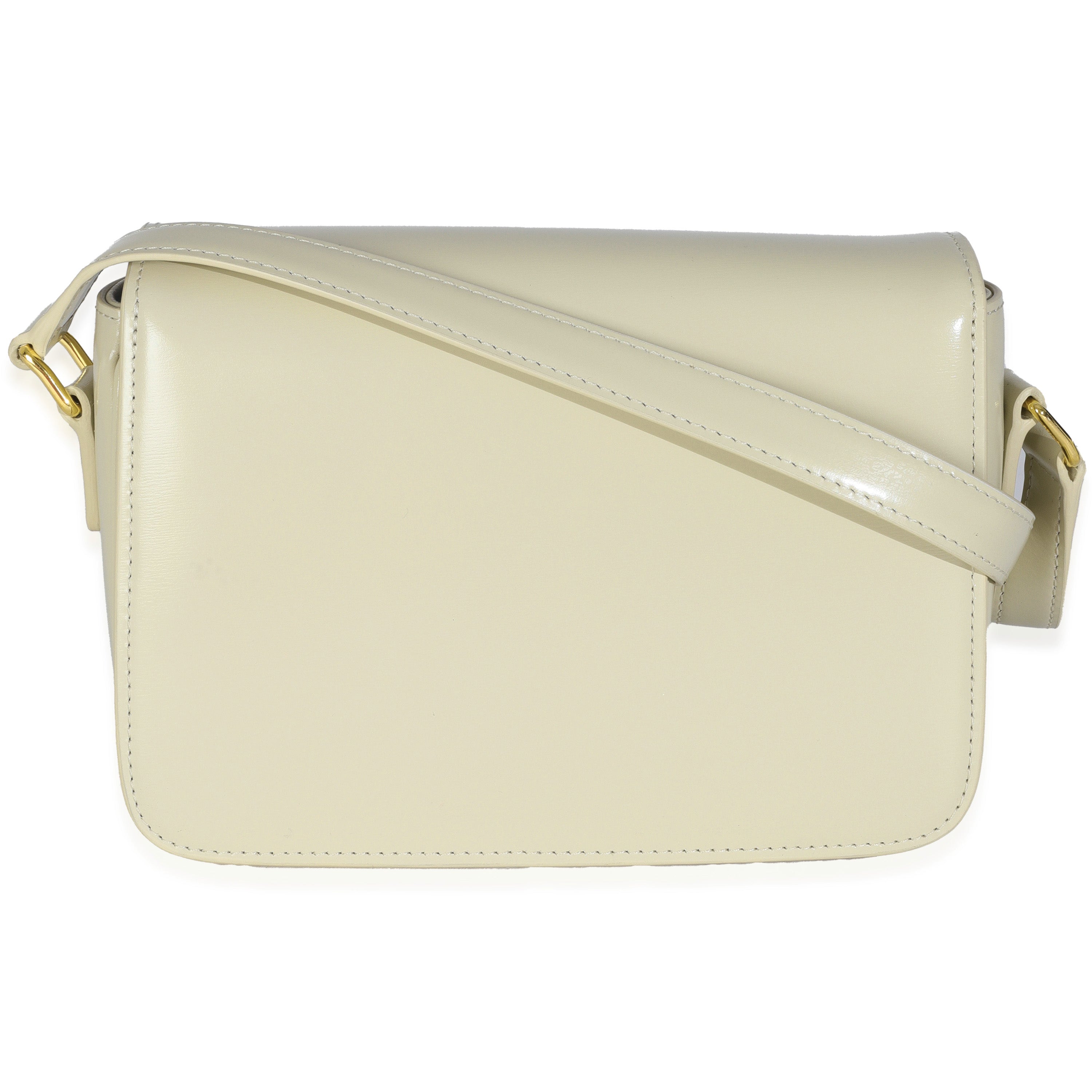 Celine Light Stone Shiny Calfskin Classique Triomphe Bag Handbag stamp