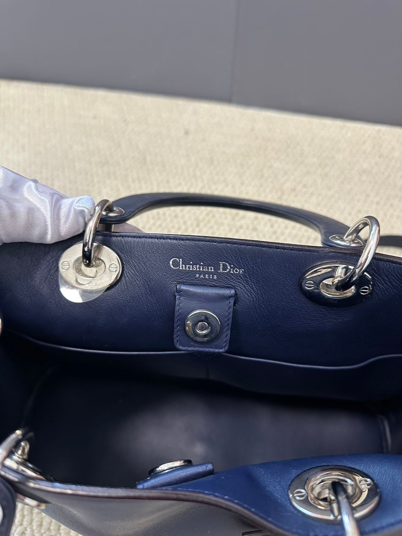 Dior Diorissimo VIP Tote - Navy Calfskin with Palladium-Finish Hardware