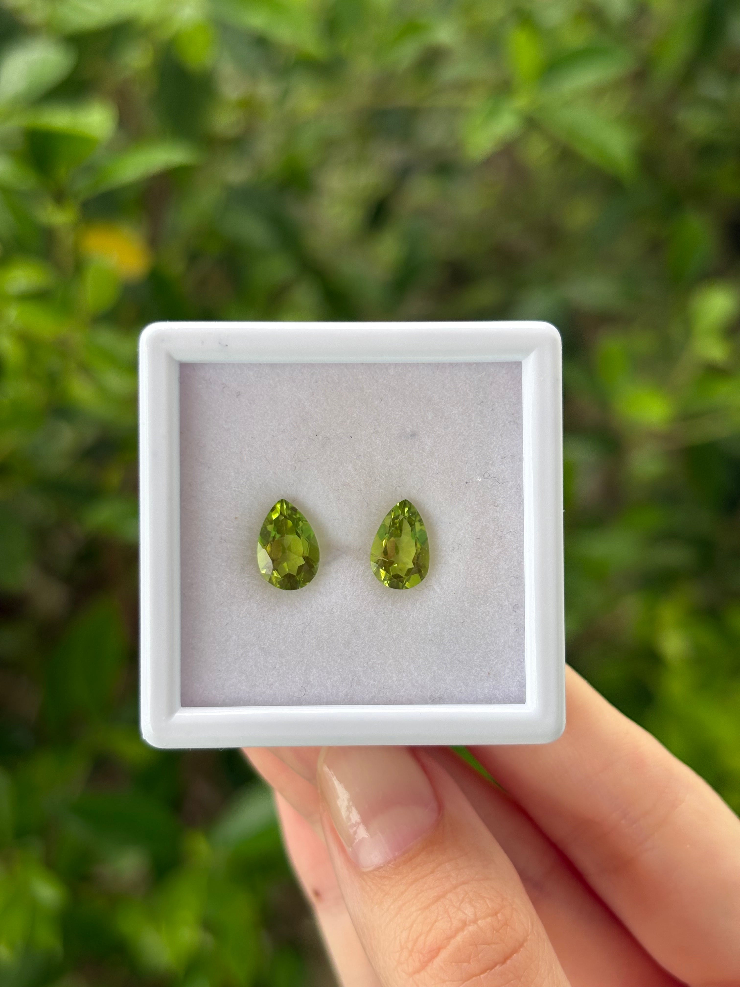 3.30ct Peridot Pear PAIR DXBCS5237