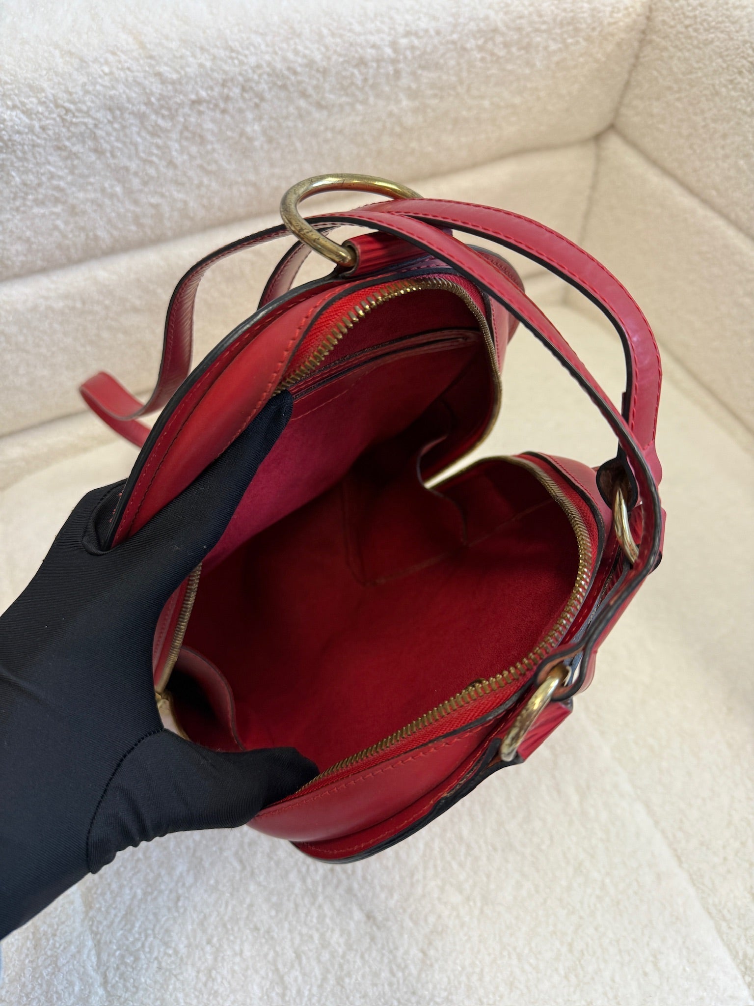 Louis Vuitton Mavillon Red Epi Leather Backpack