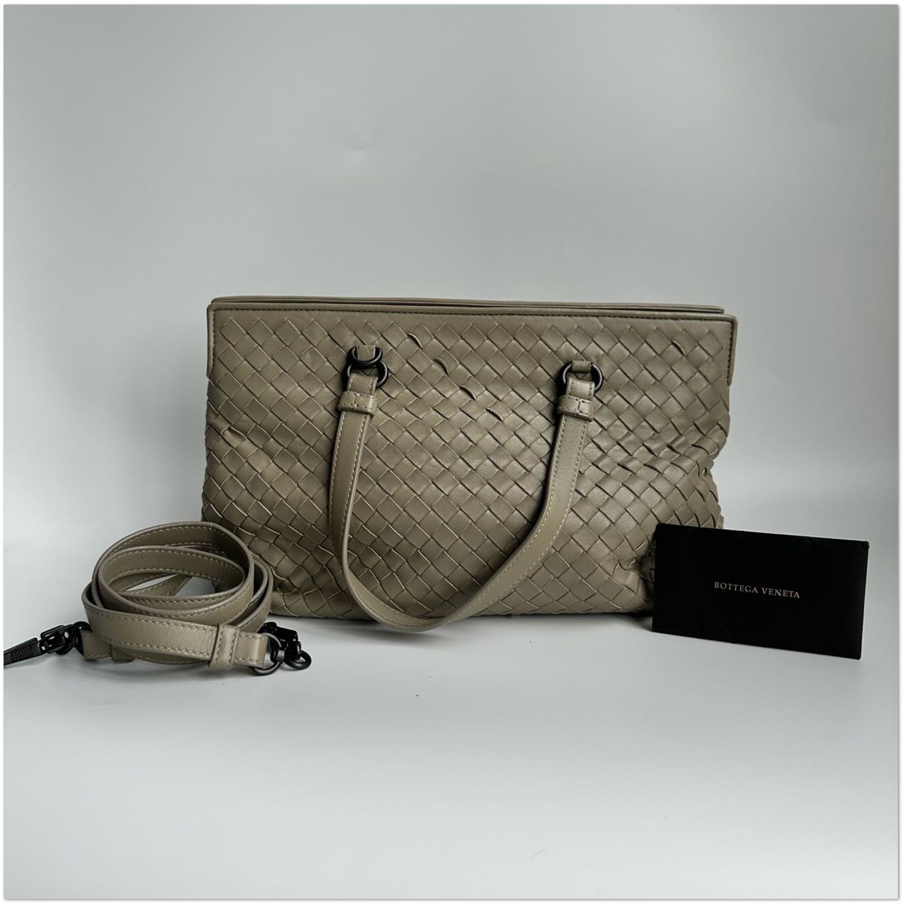 Bottega Veneta Grey Intrecciato Leather Shoulder Bag C19499586752