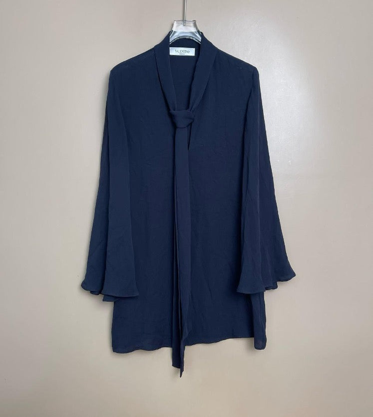 Valentino navy blue silk top, size 38 SYCC2048