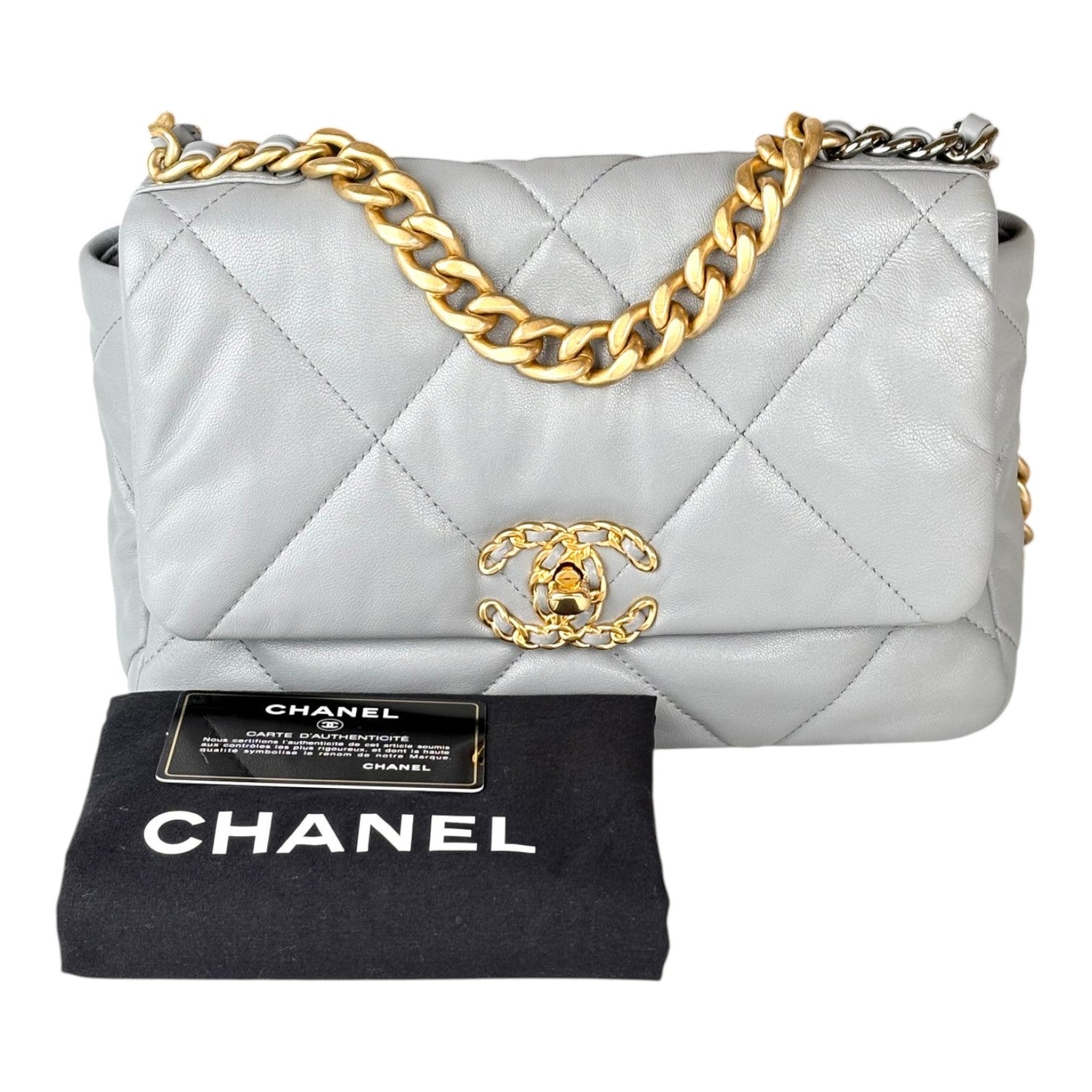 Chanel 19 Small Grey Bag