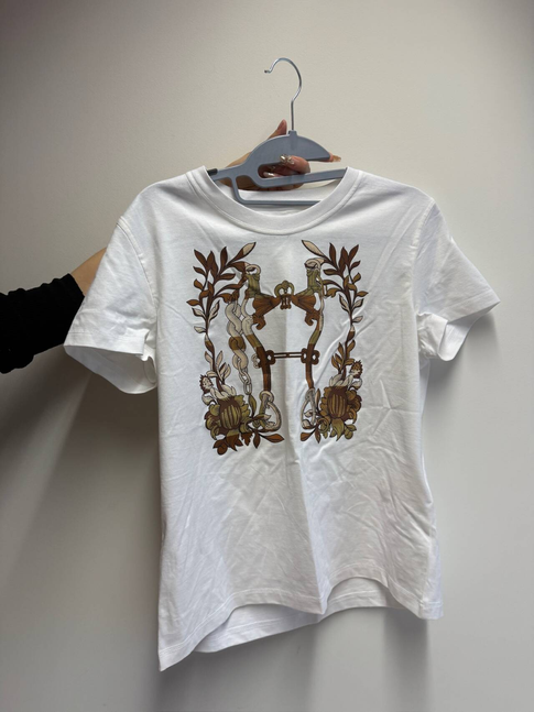Hermès Cartouche Embroidered T-Shirt - White