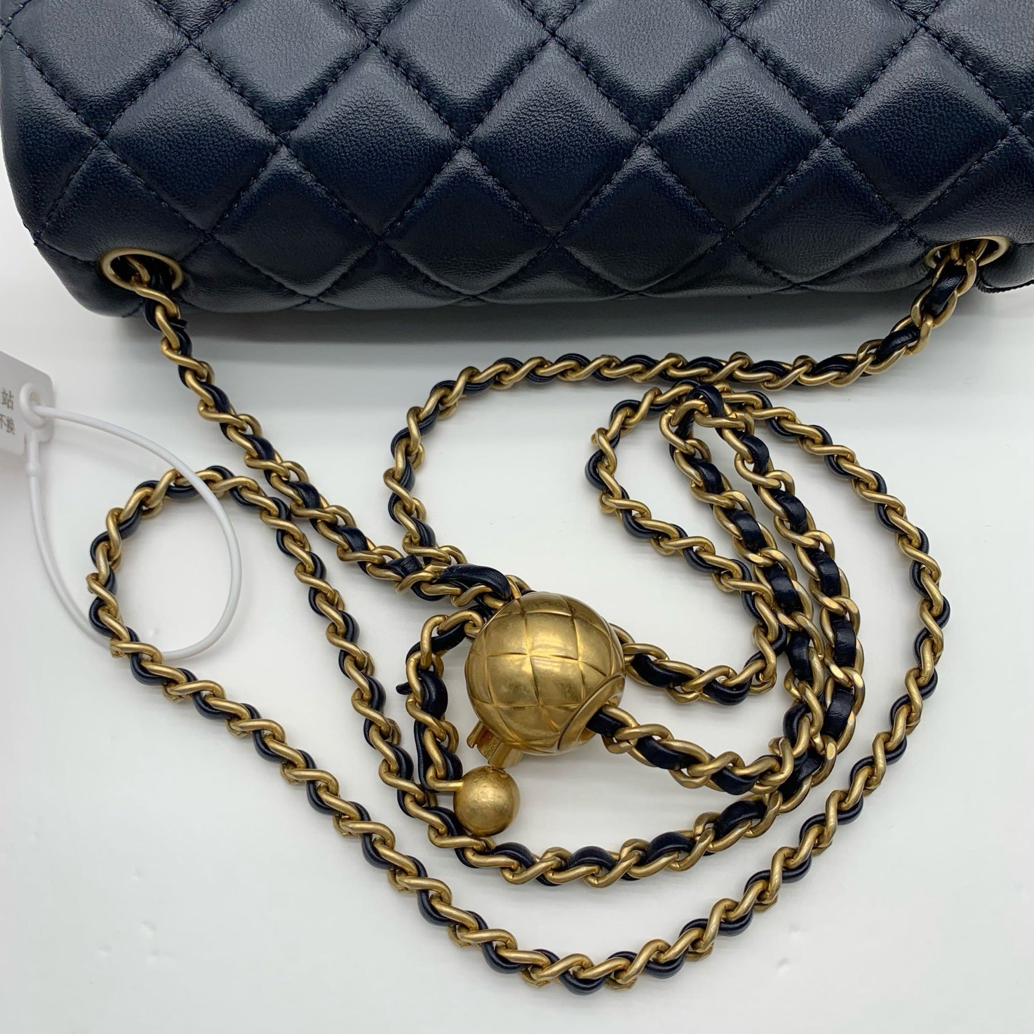 Chanel Mini Classic Flap Rectangle Navy Blue Lambskin Bag image 16