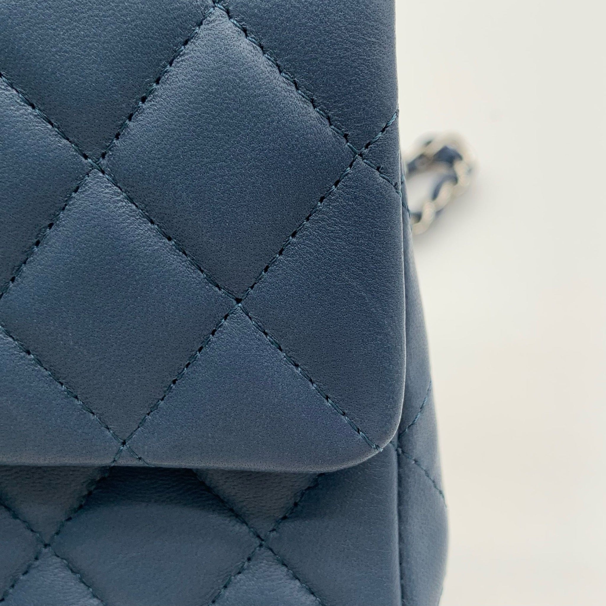 Chanel Classic Flap Large Mini Haze Blue Silver Hardware Bag image 16