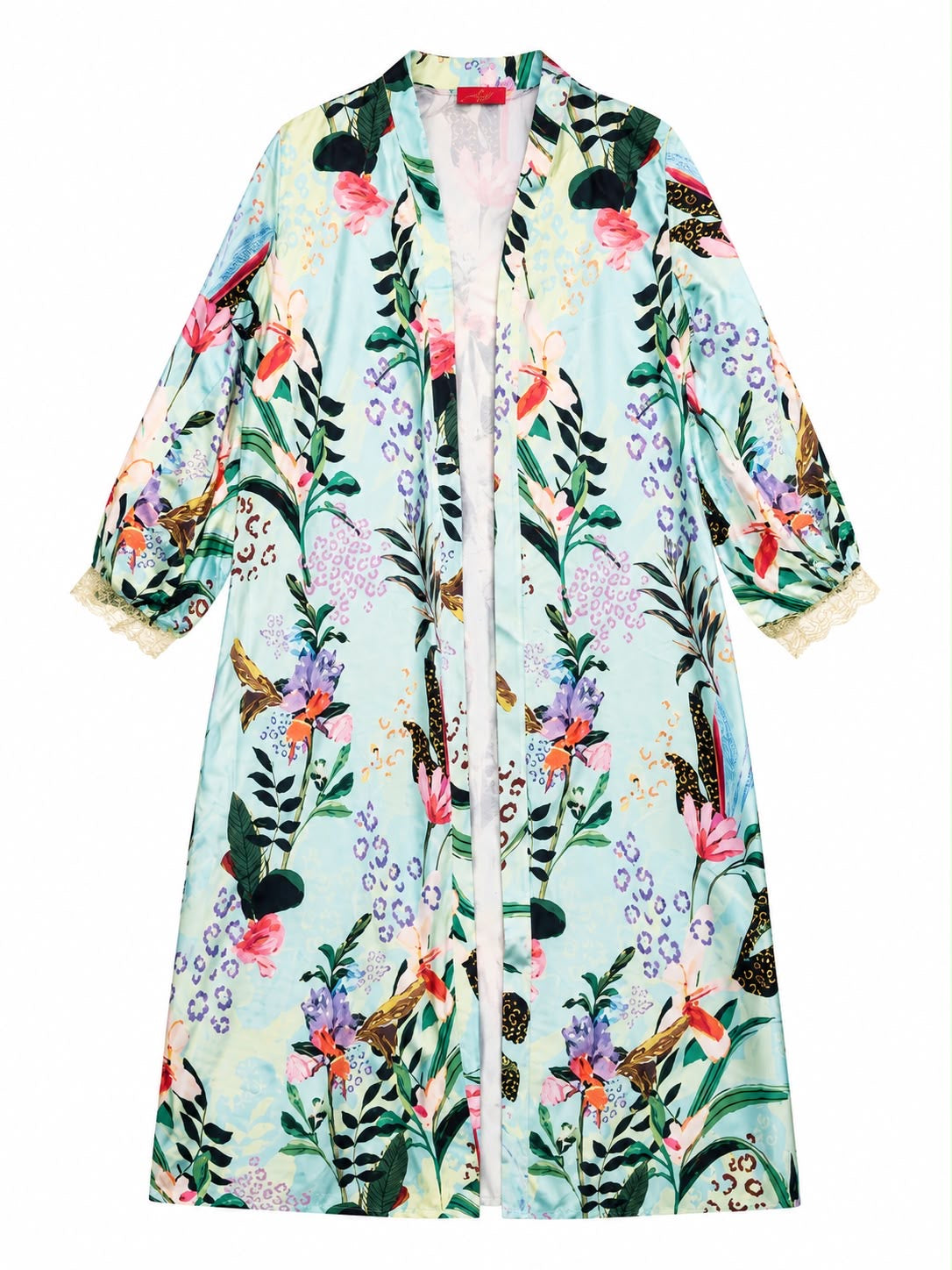 KIMONO GABRIELLA LACE LEO MINT GRADIENT FLORAL MCL12976