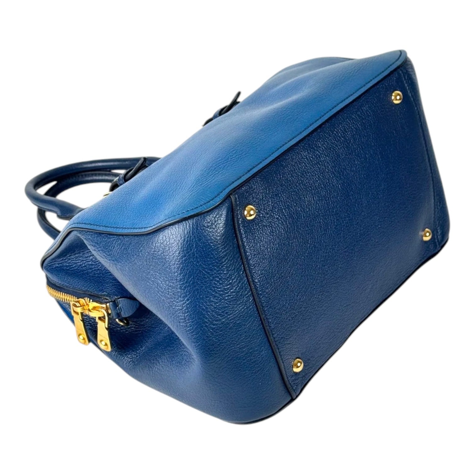 Miumiu Madras Blue Top Handle Bag