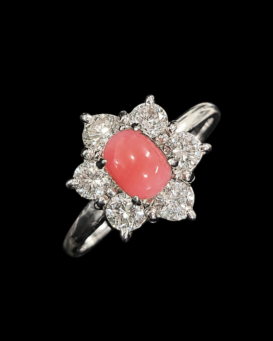 Conch Pearl Diamond Ring in Pt900 / PL0.58ct / D0.53ct 9985 JJC0727