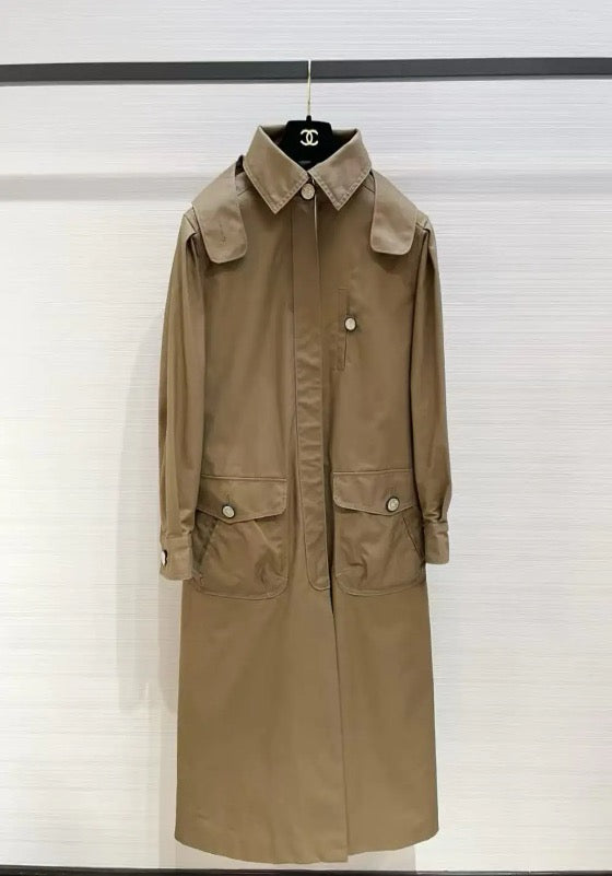 Chanel 20C Khaki Long Trench Coat LZ0413C9929