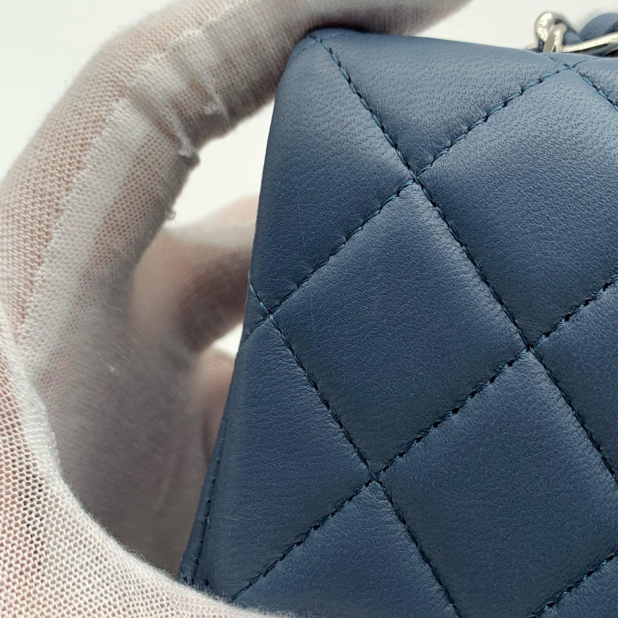 Chanel Classic Flap Large Mini Haze Blue Silver Hardware Bag image 17