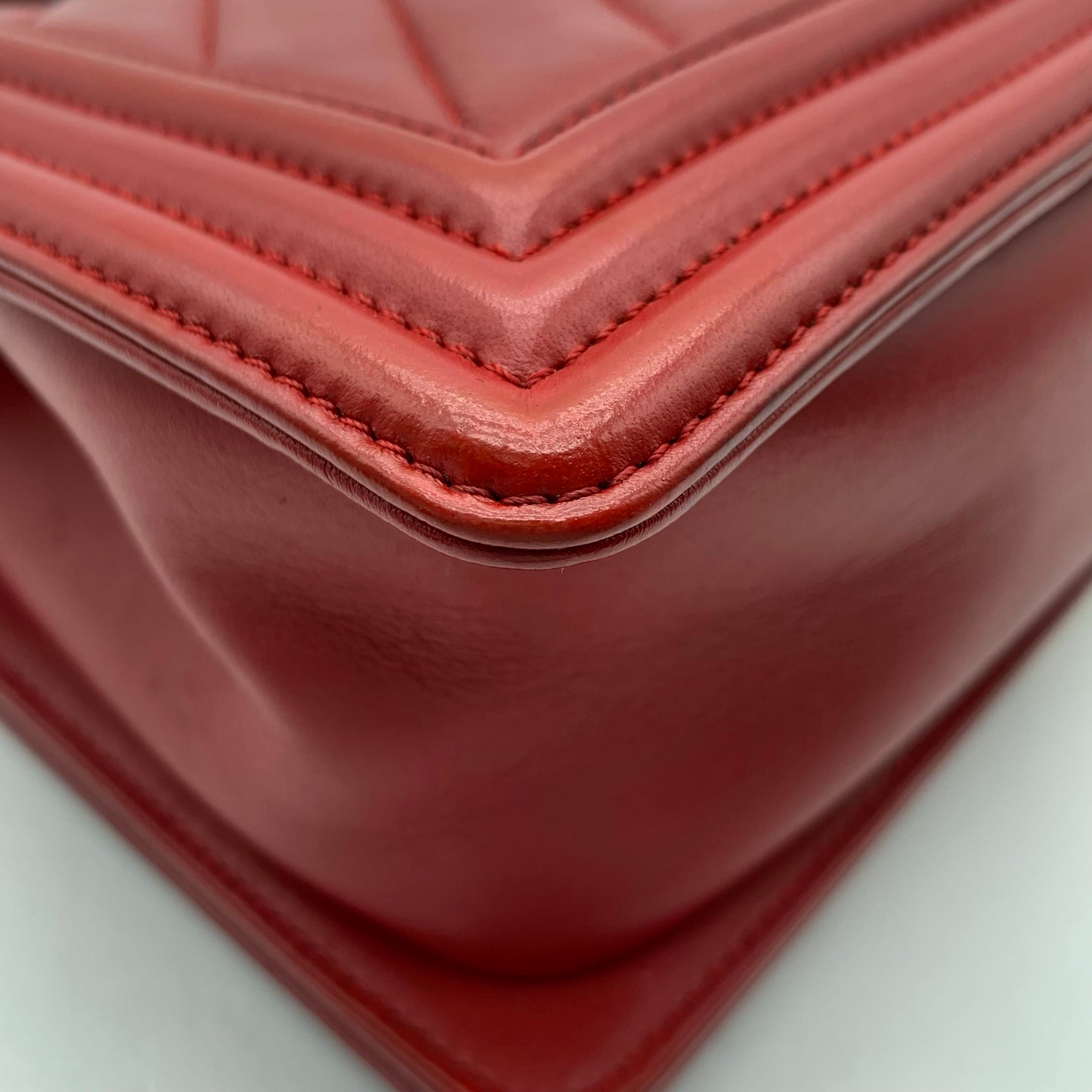 Chanel Boy Medium Flap Bag Red image 17