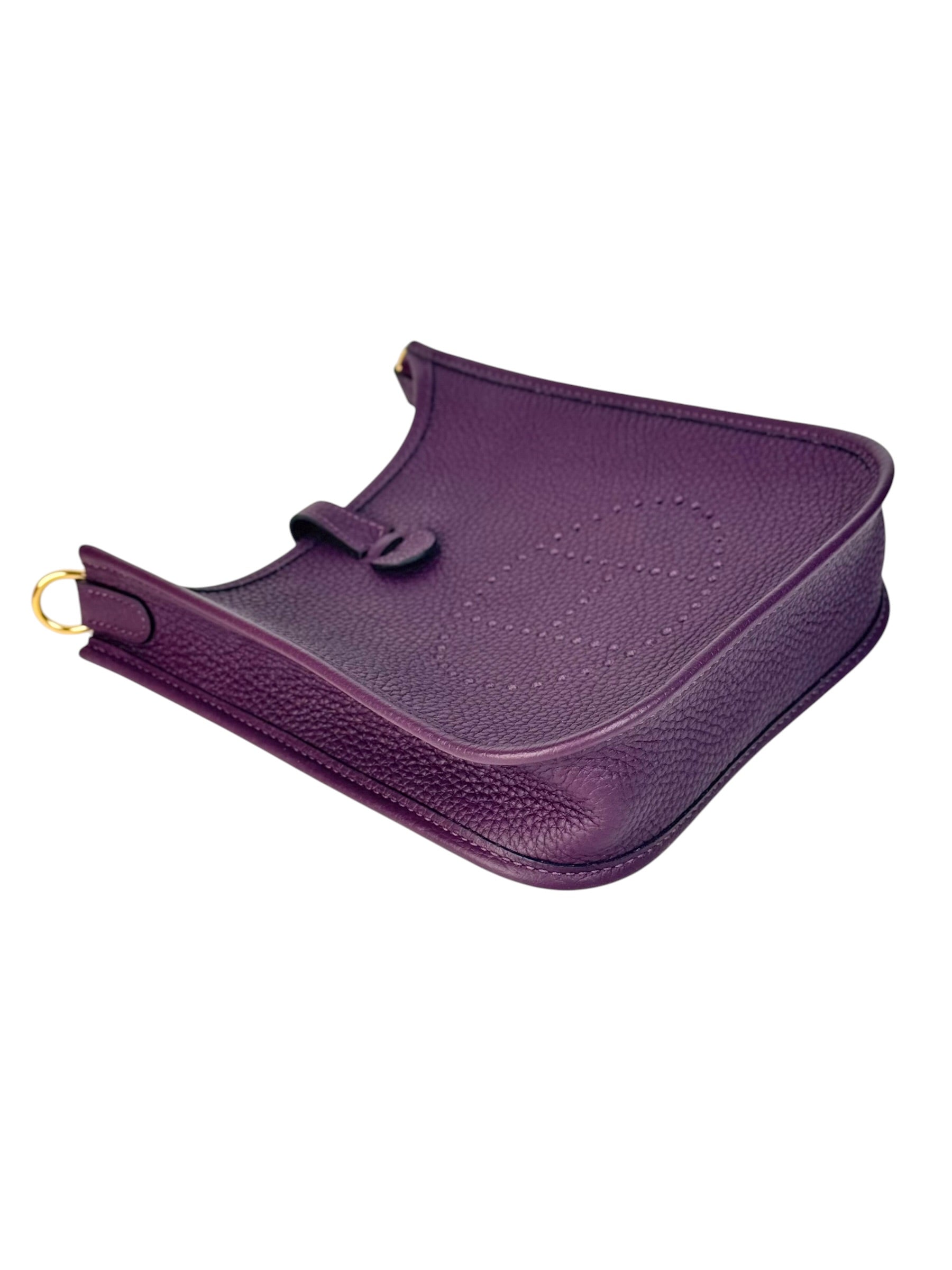 Hermes Mini Evelyne Purple Bag - Full Set