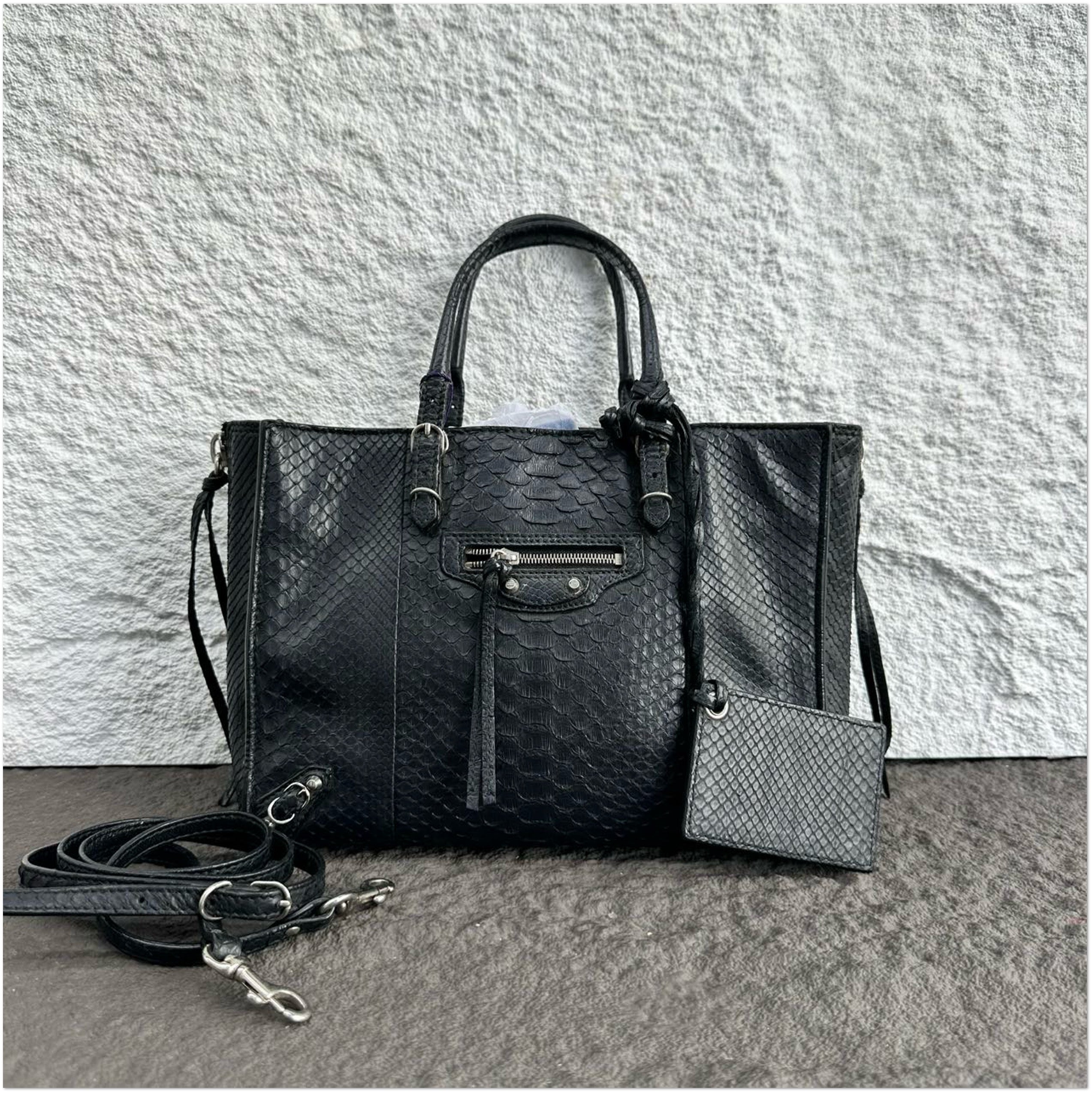 Balenciaga Black Python Leather Neo Classic Tote Bag C19496093913