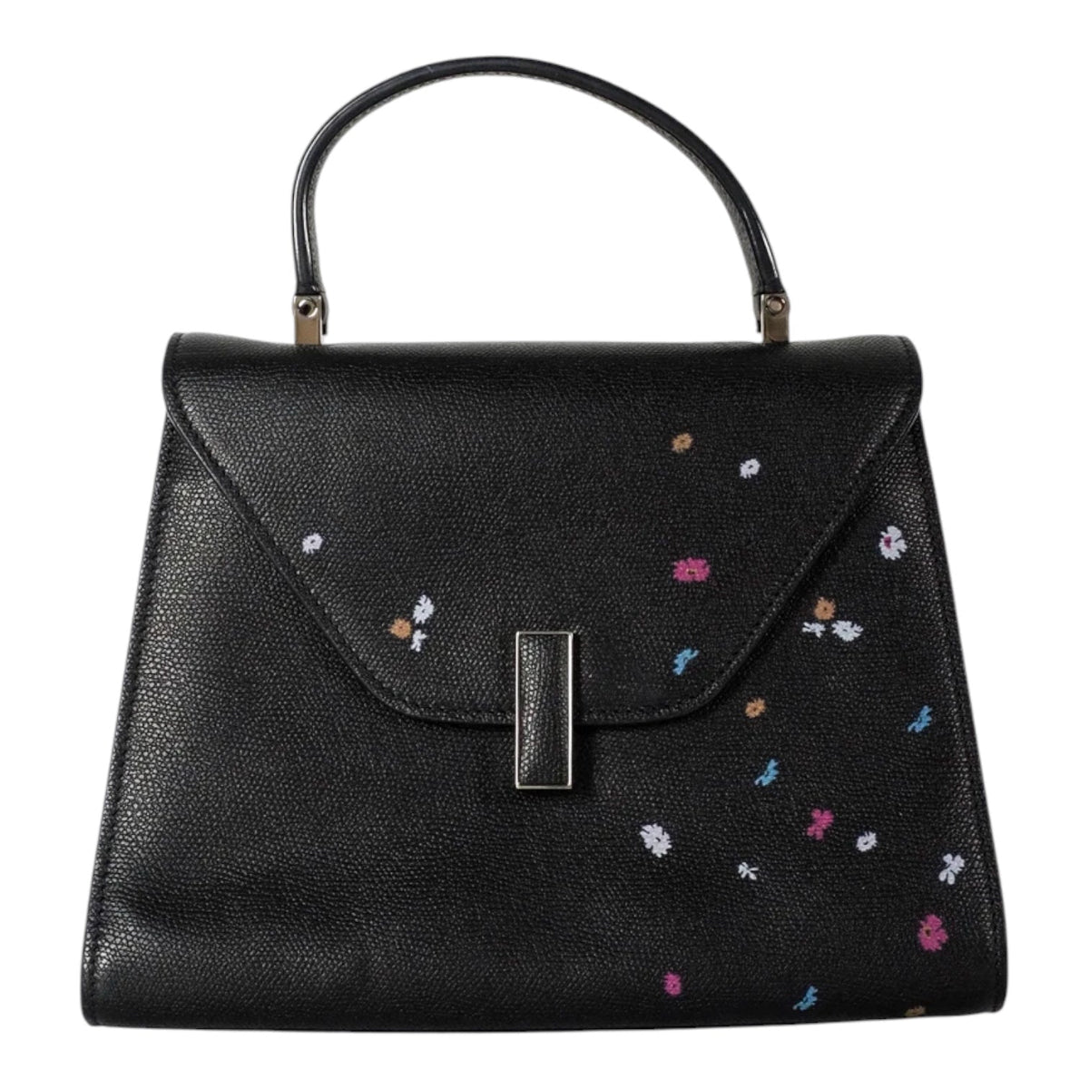 Valextra Small Black Iside Floral Print Bag