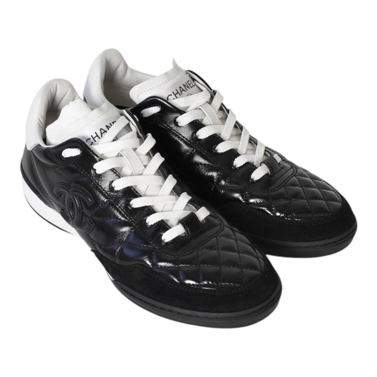 Chanel Black Sneaker Shoes - size 38.5