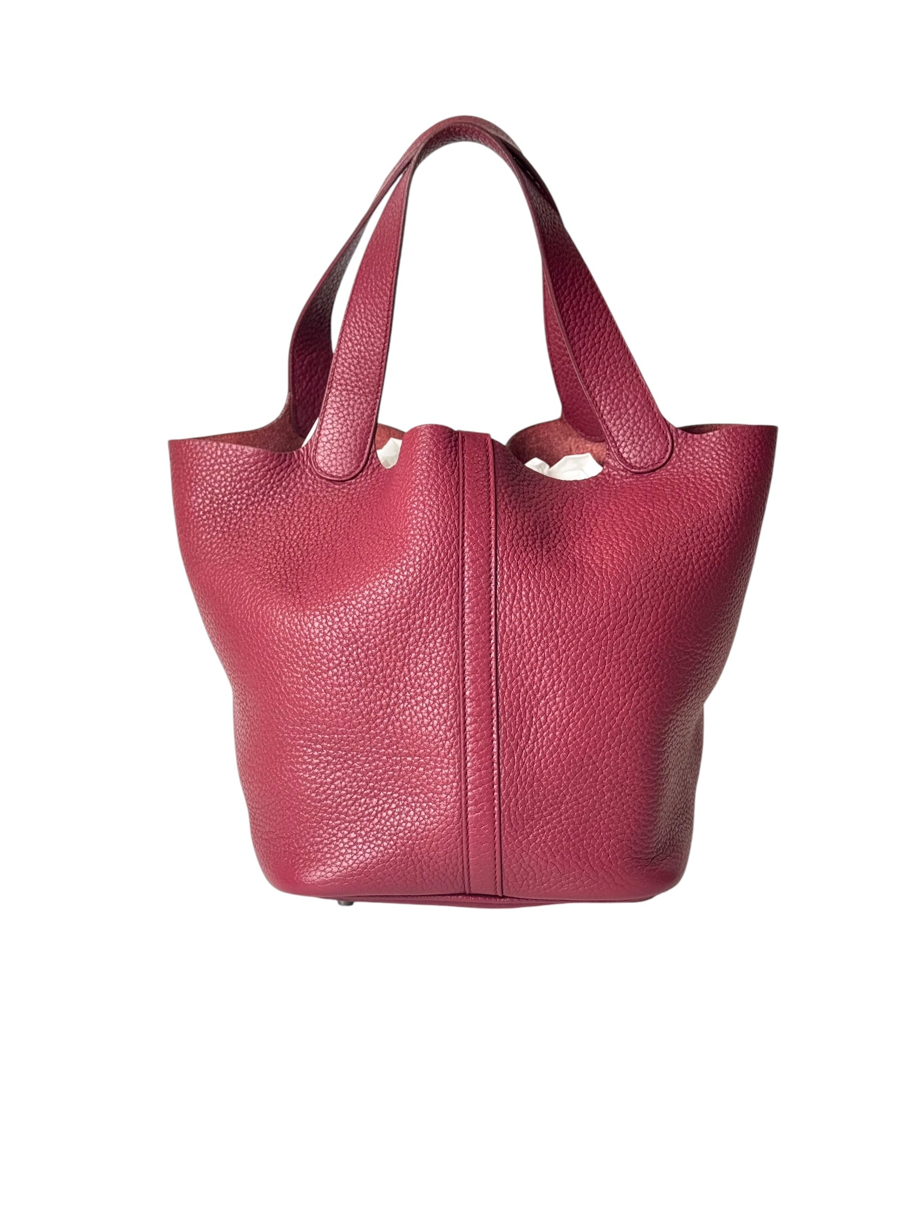 Hermes Rouge Picotin 22 in Clemence