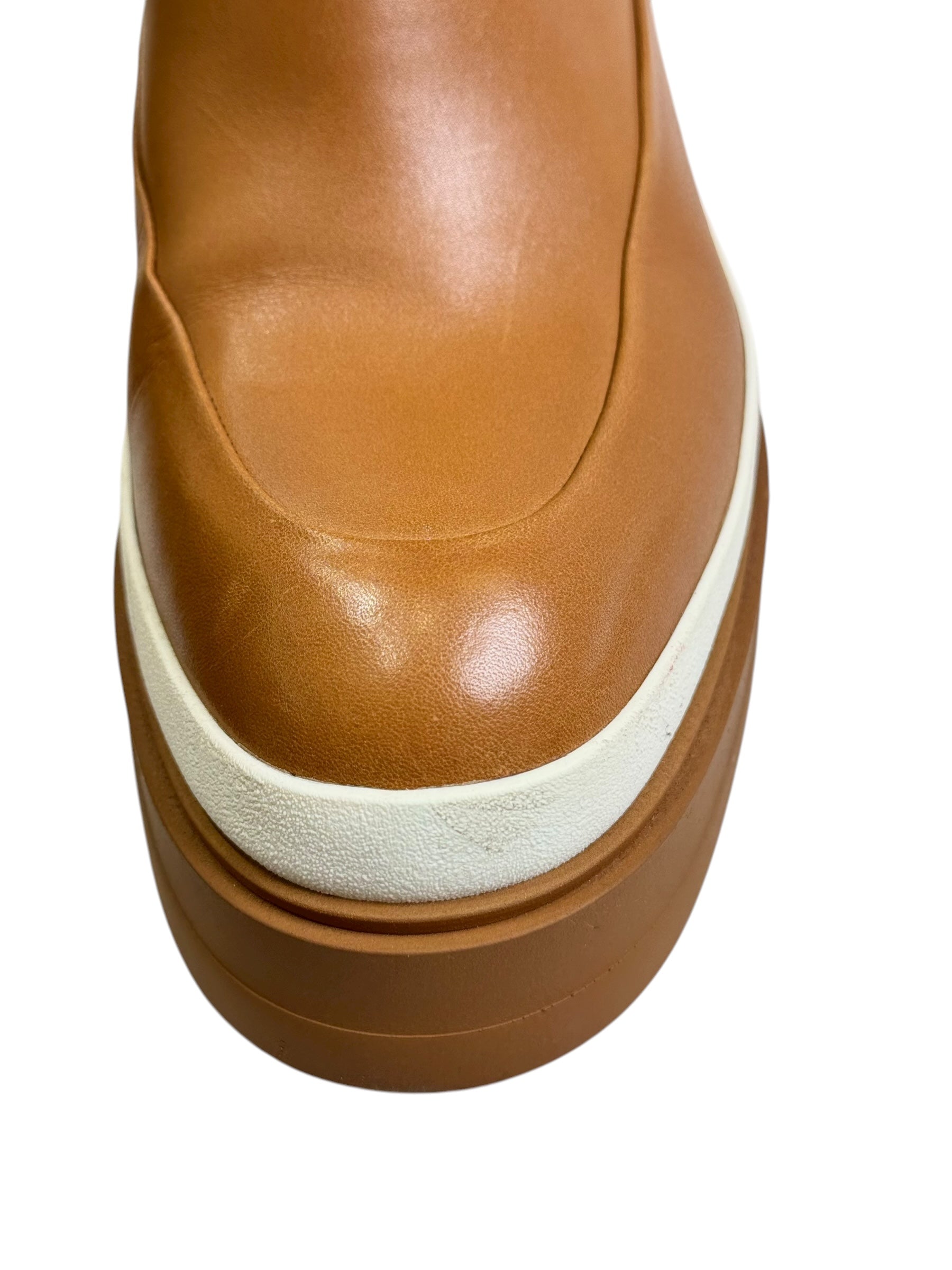 Hermes Brown Calf Ankle Boots Shoes #36