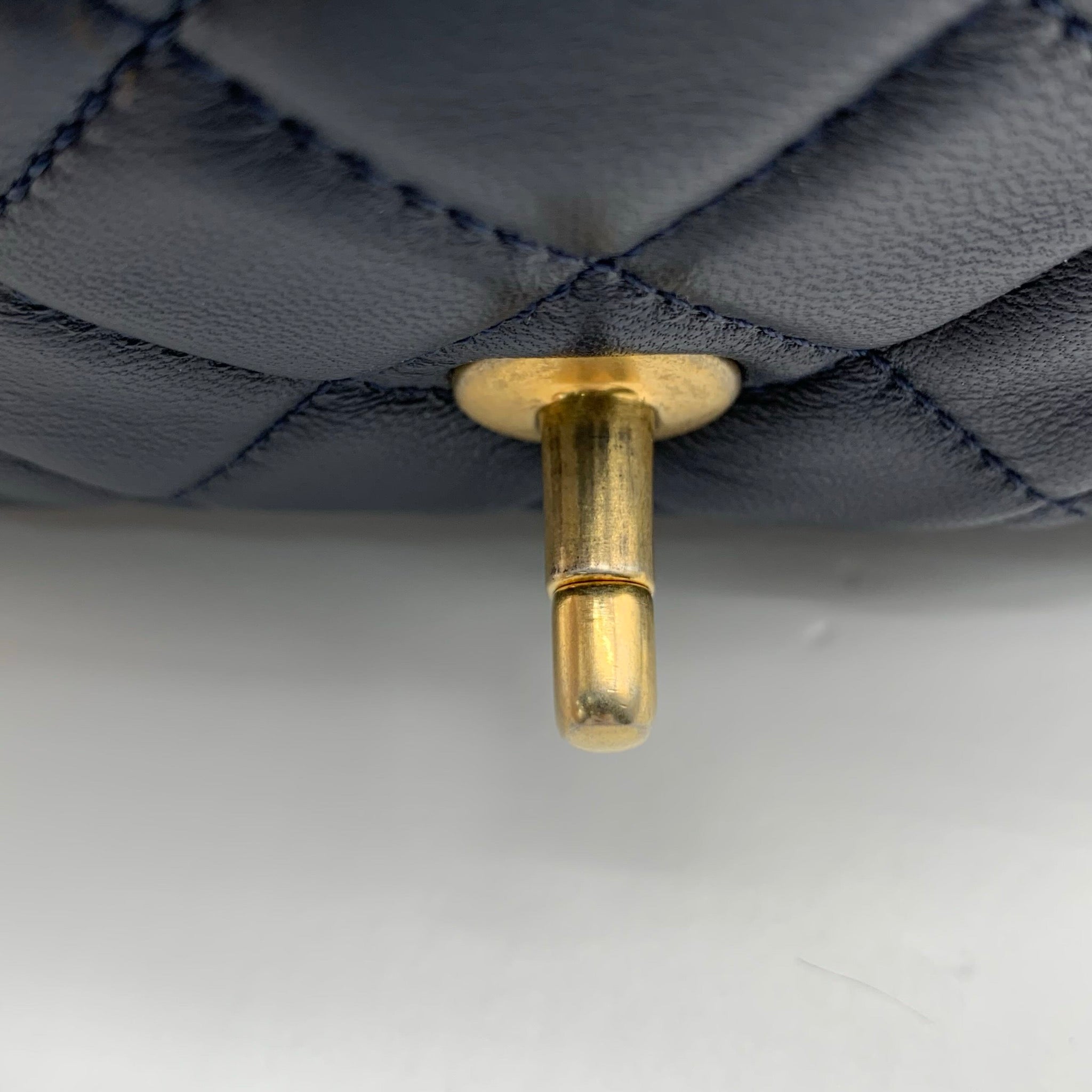 Chanel Mini Classic Flap Rectangle Navy Blue Lambskin Bag image 19