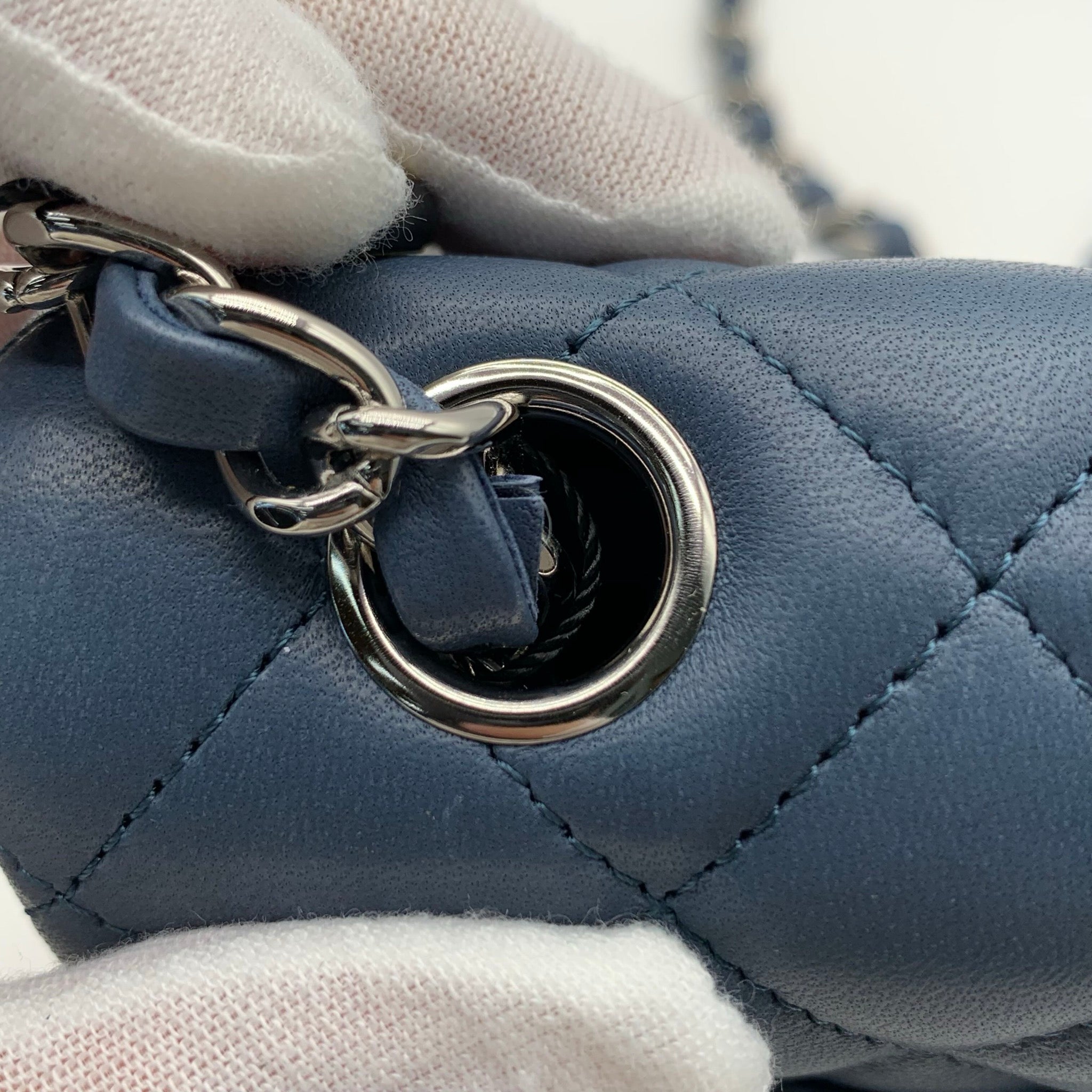 Chanel Classic Flap Large Mini Haze Blue Silver Hardware Bag image 19