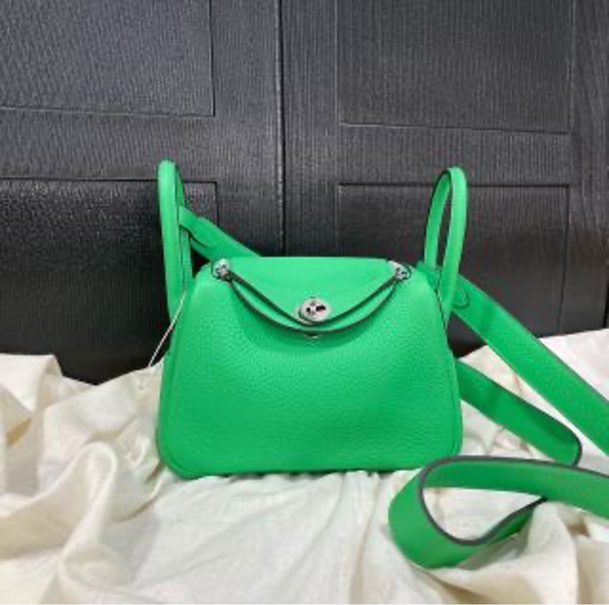 *Hermes Mini Lindy Cartoon Green B Engraving US632844