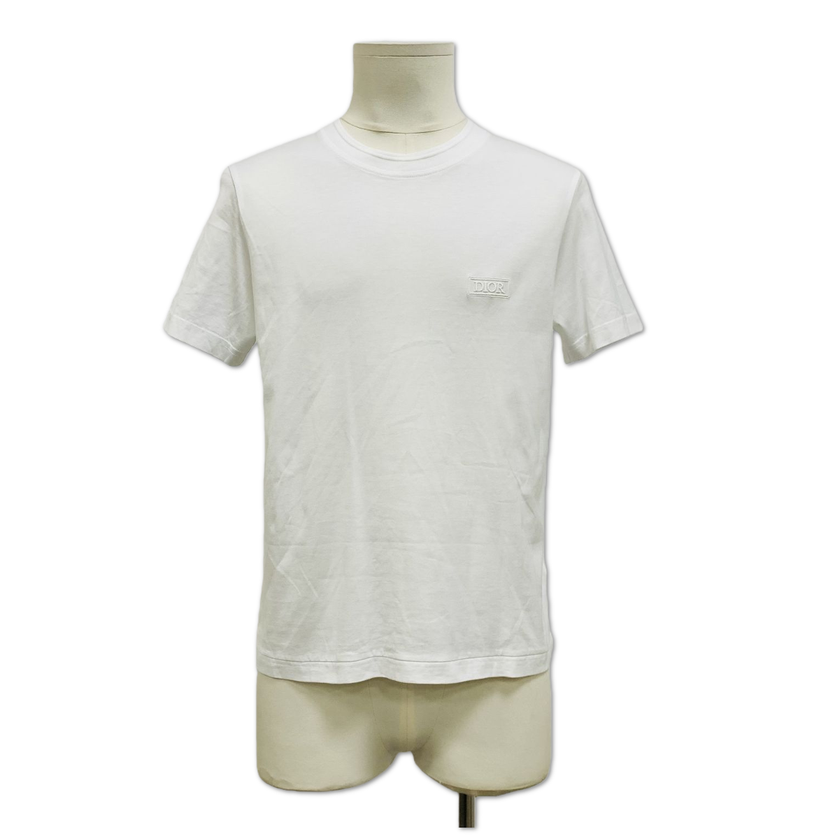 Dior White Logo Patch Classic T-Shirt size M FQ0139690403