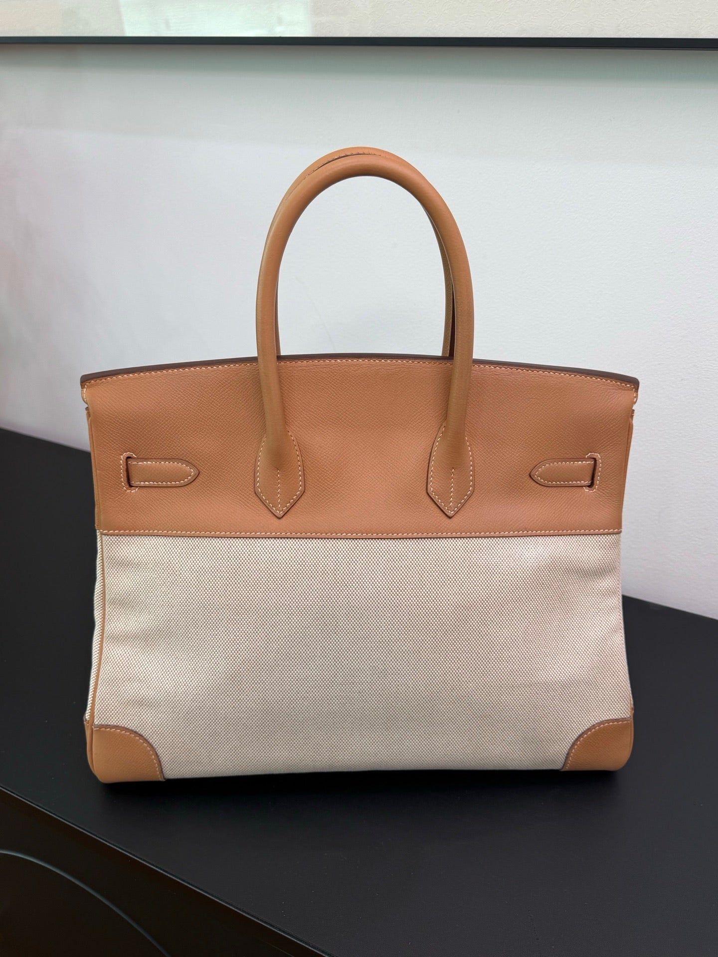 Hermès Birkin 35 Toile & Natural Leather GHW