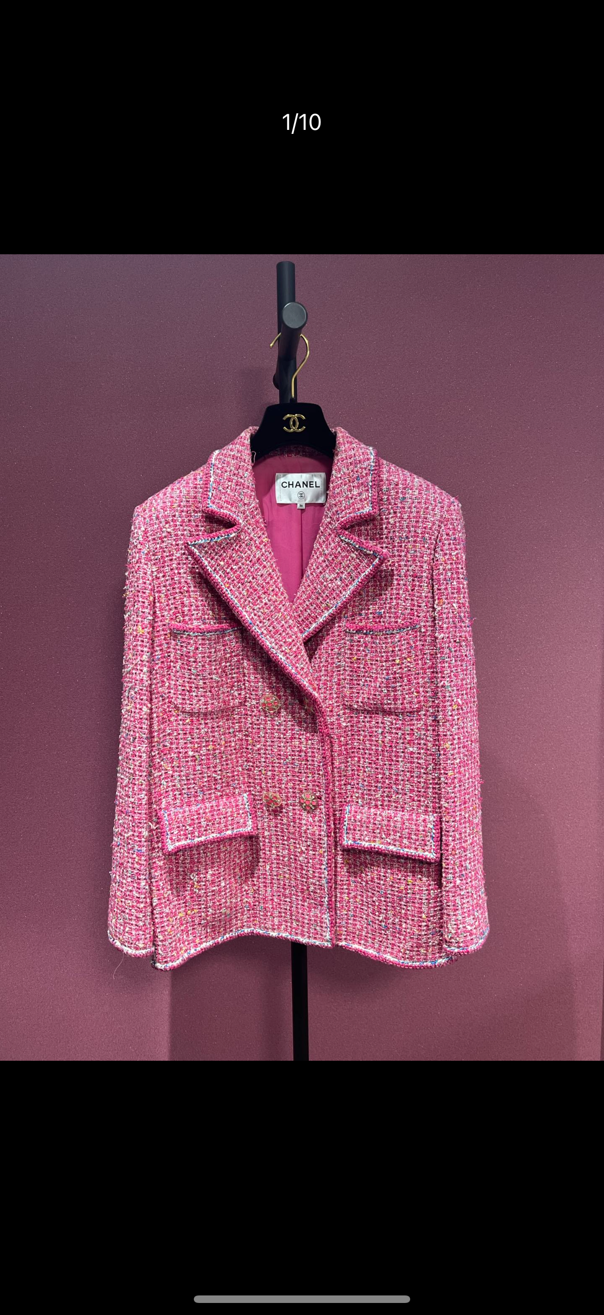 CHANEL 2019 PINK BLAZER 36 FT101793