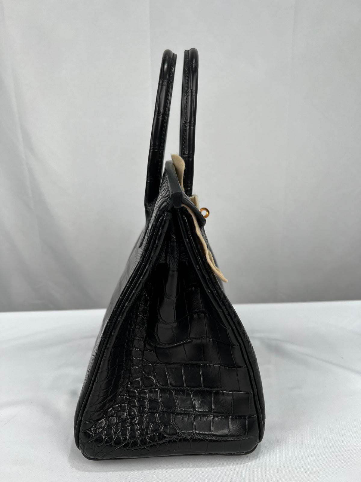 HERMES BIRKIN BLACK ALLIGATOR MAT HANDBAG 2000000153902