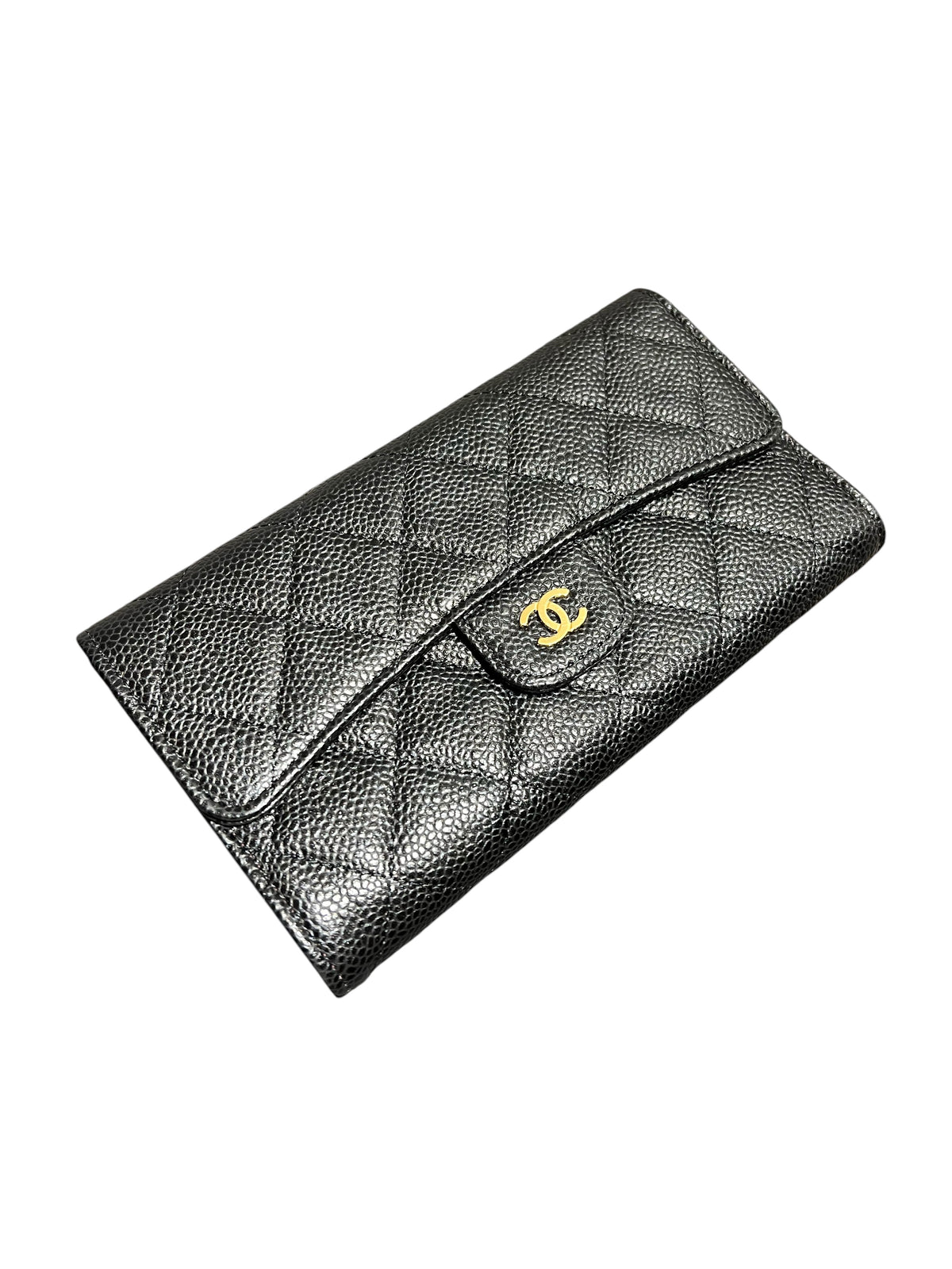 CHANEL  BLACK GRAINED CALF WALLET 2000000155128