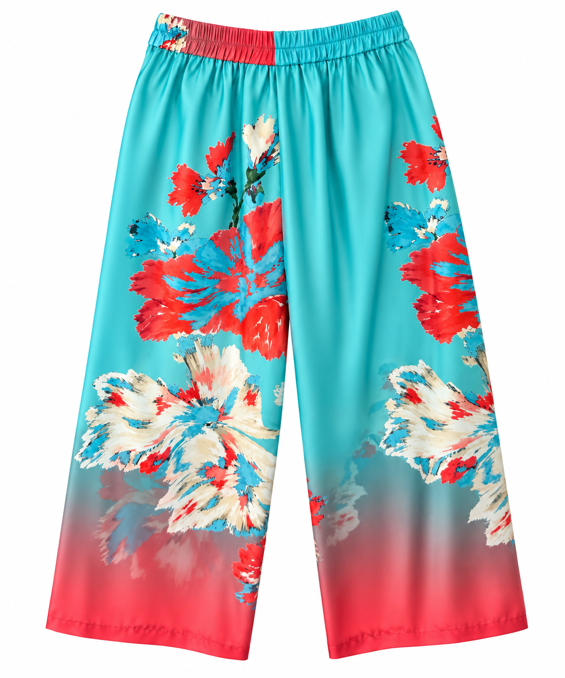TROUSER PLACEMENT FLORAL RASPBERRY TURQUOISE MCL13237