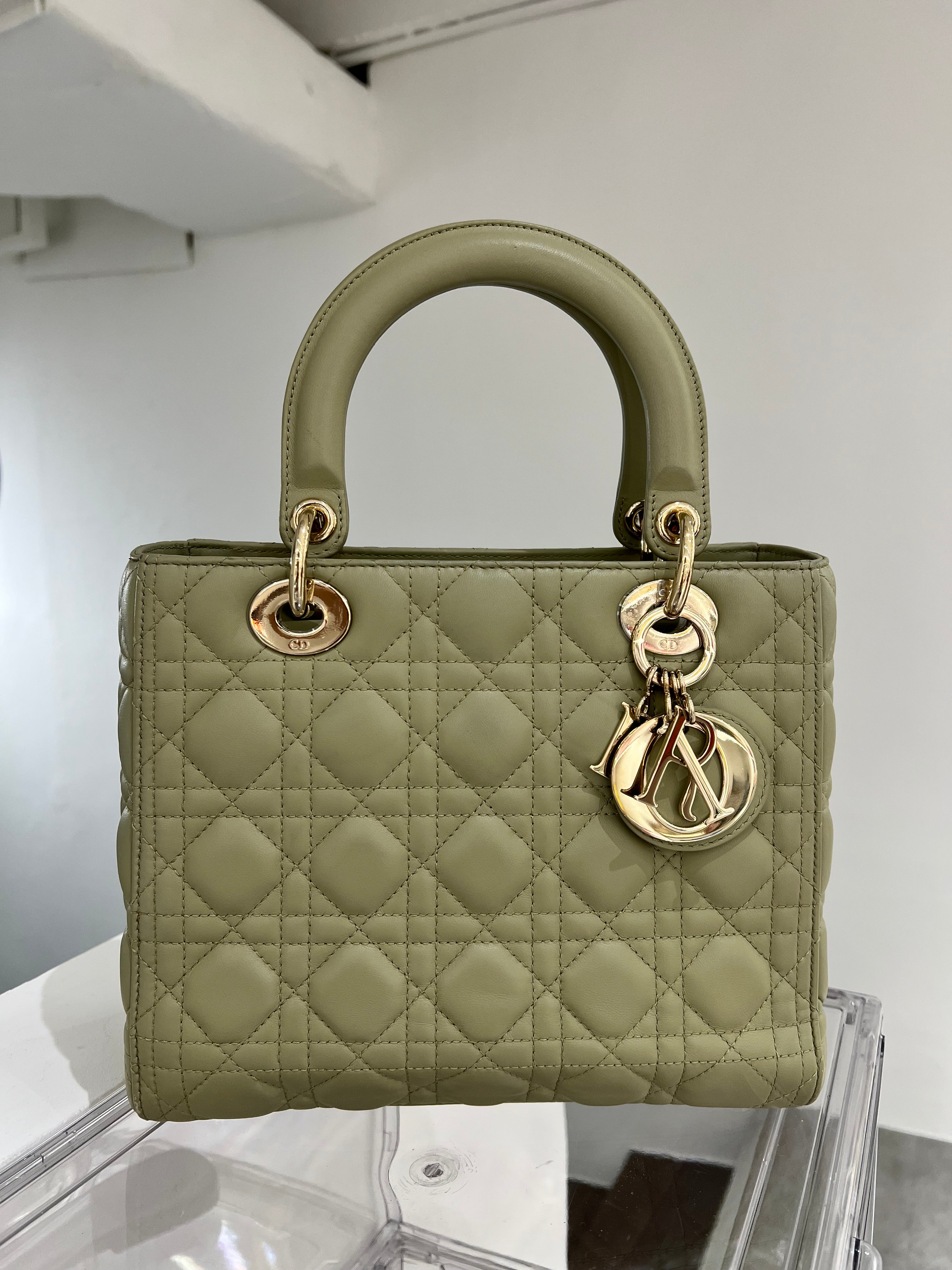 DIOR LIGHT GREEN LAMB LADY DIOR BAG SYC1961