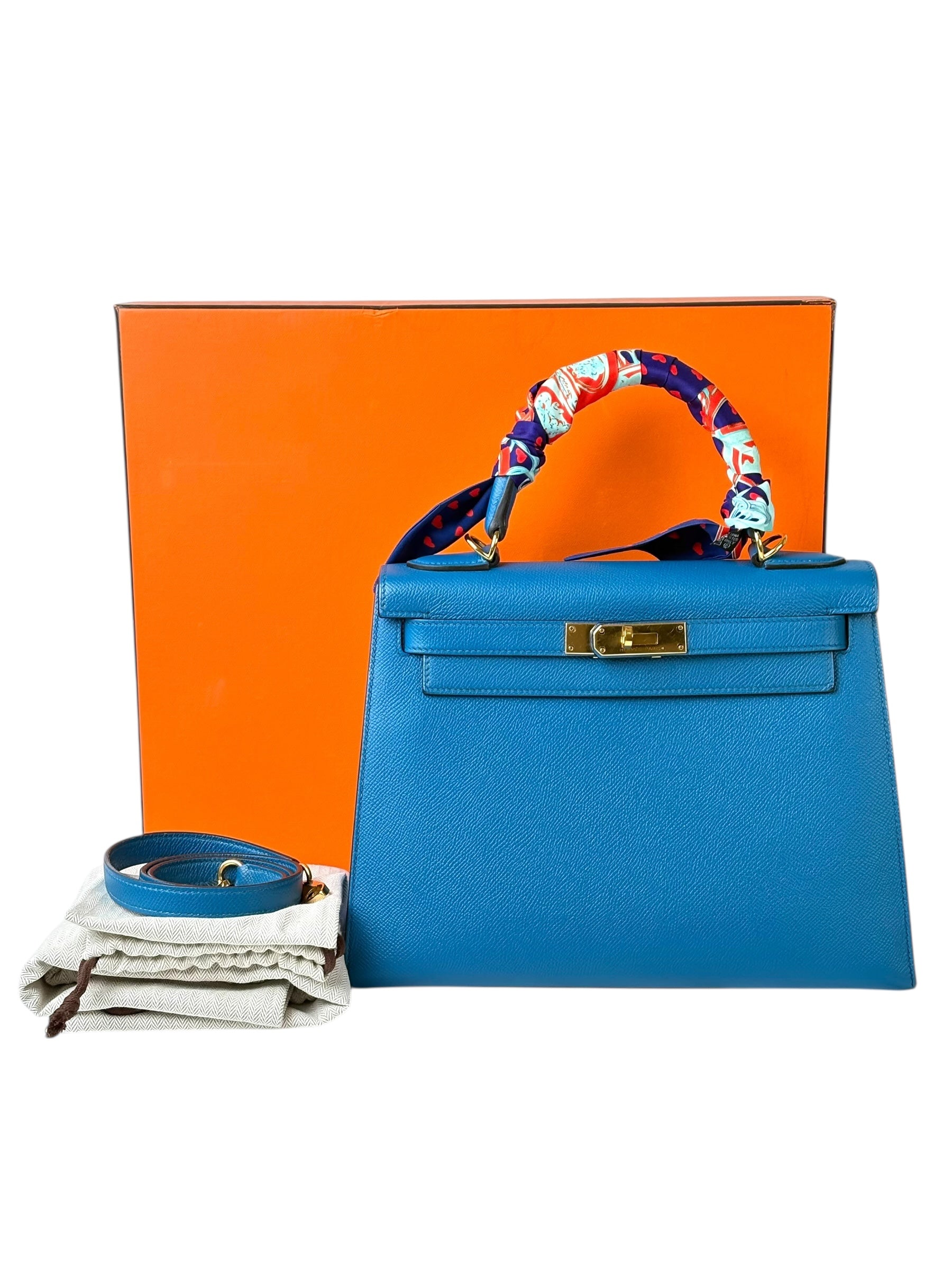 Hermes Kelly Bag 28cm Epsom Blue