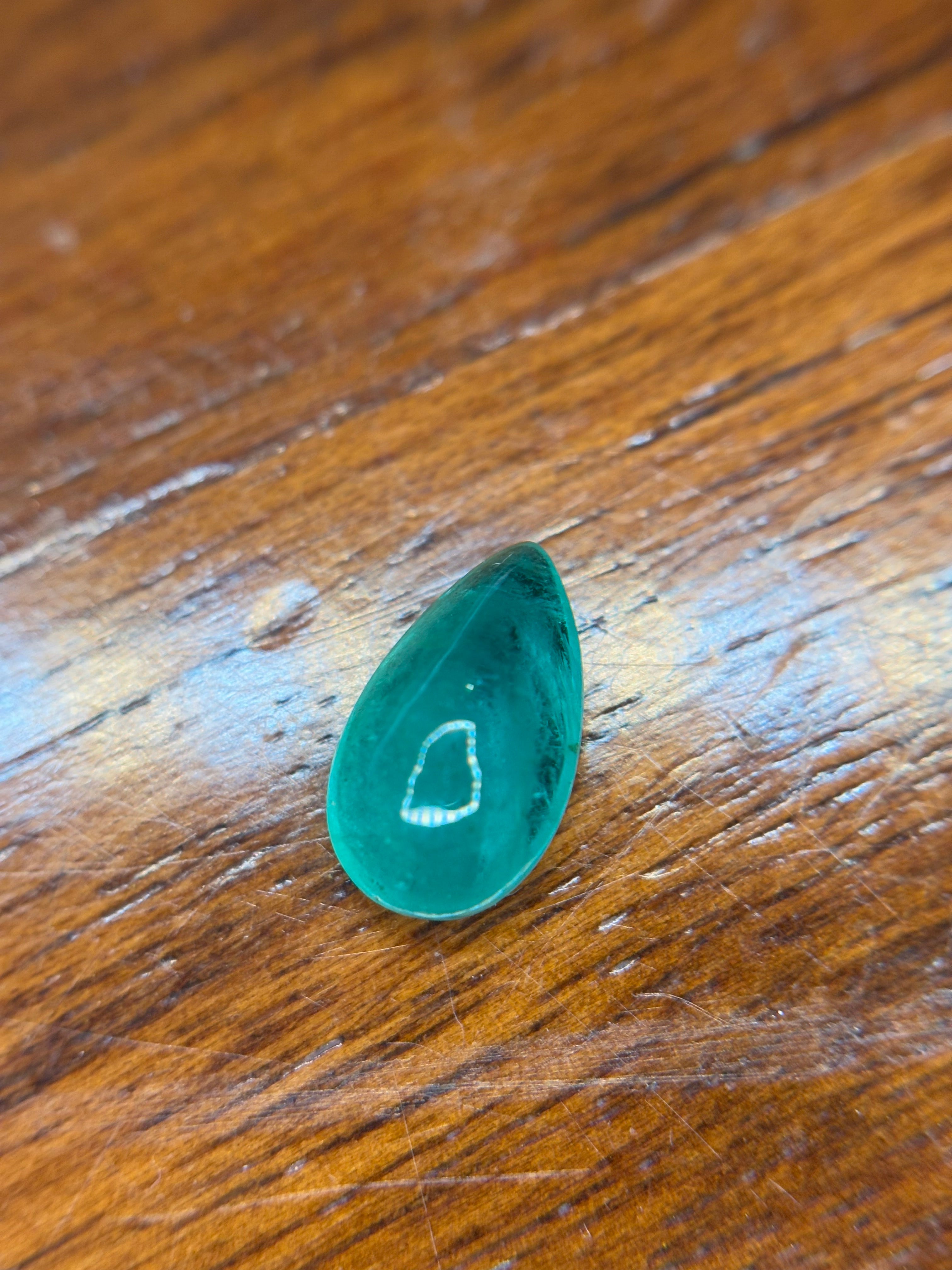 1.70ct Emerald Pear Cabochon  THAIC0689