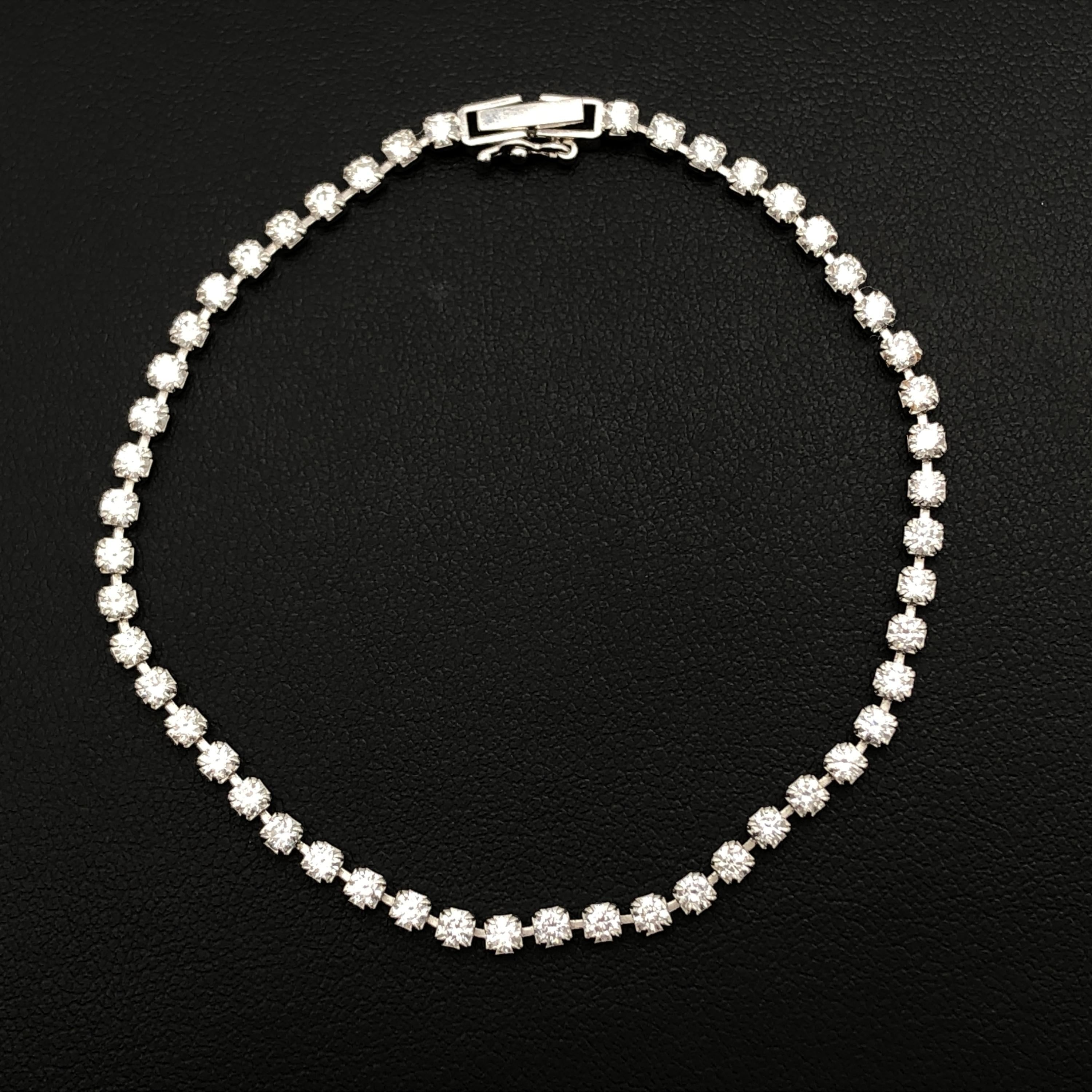 Custom Jewelry Diamond Tennis Bracelet, D(3.04ct), PT850, 6.1g, 7inch C355747