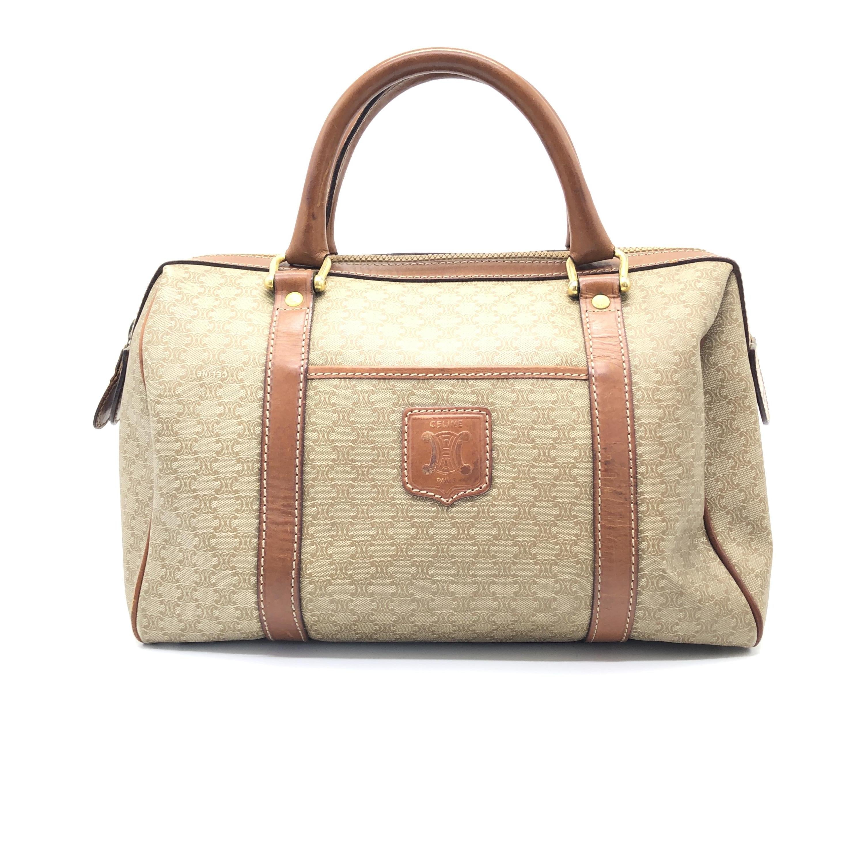 Celine Macadam Boston Bag PVC × Leather C317948