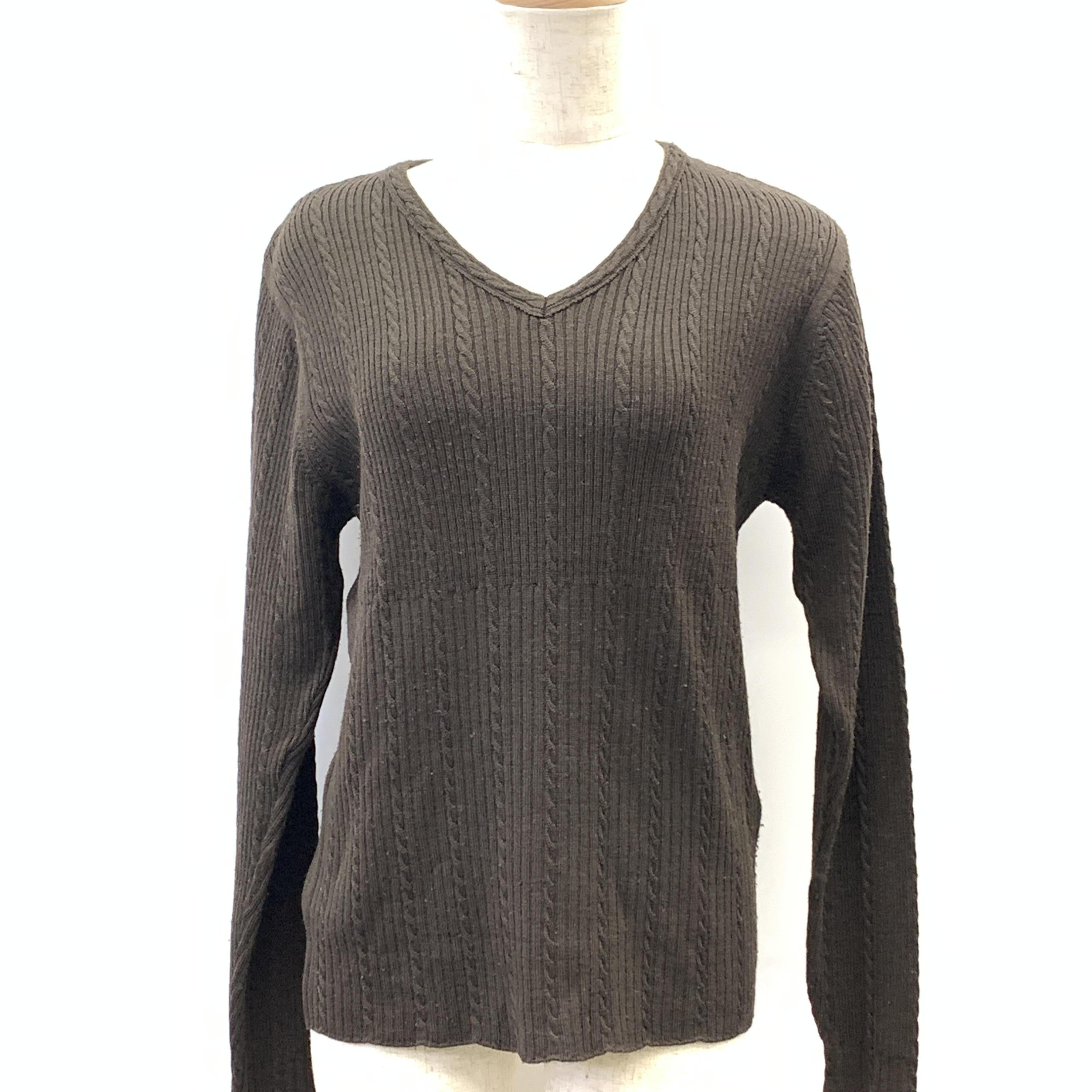 Christian Dior Ribbed V-Neck Long Sleeve Sweater C323719