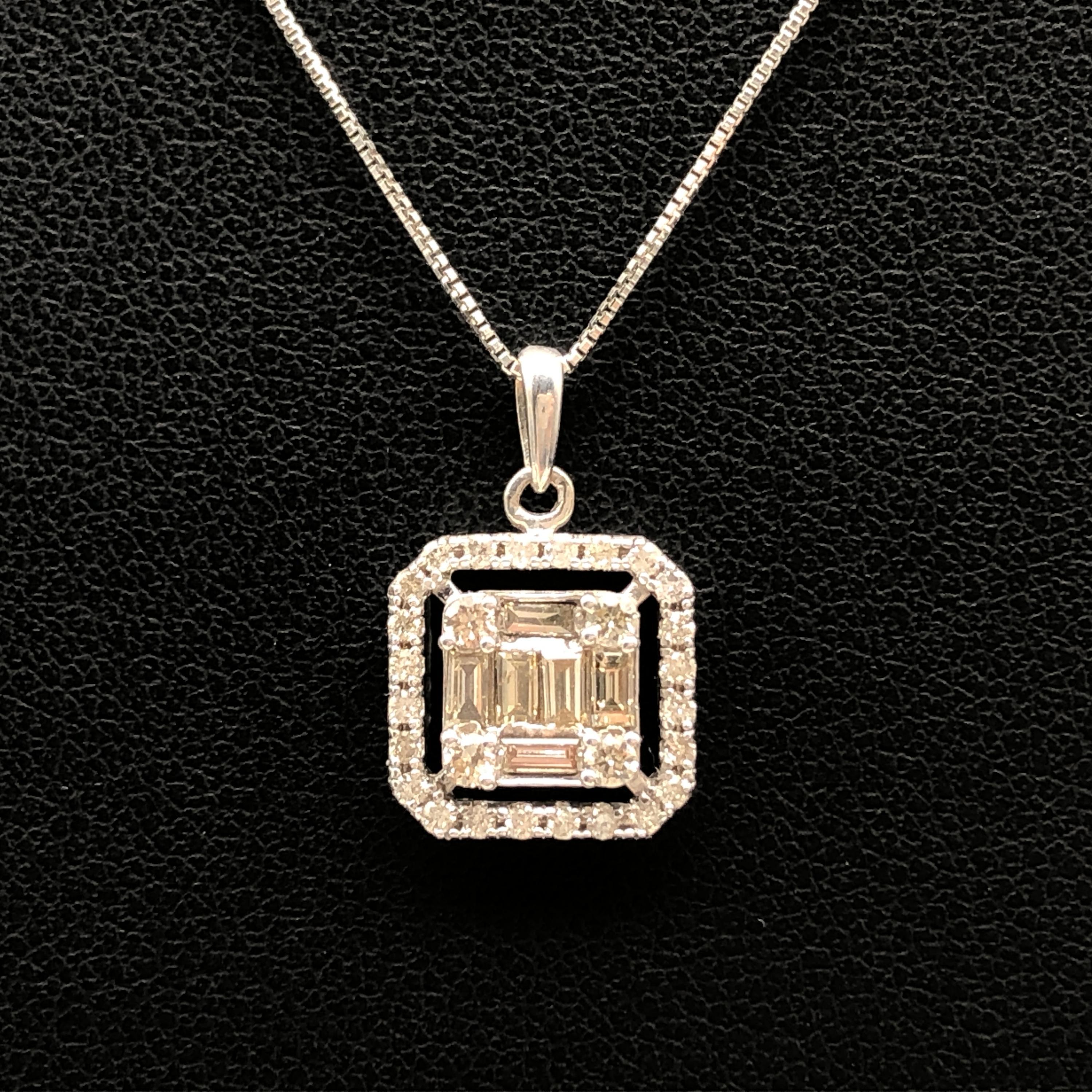 Custom Jewelry Diamond Necklace, D(0.50ct), K18WG, 2.5g, 44cm C355963