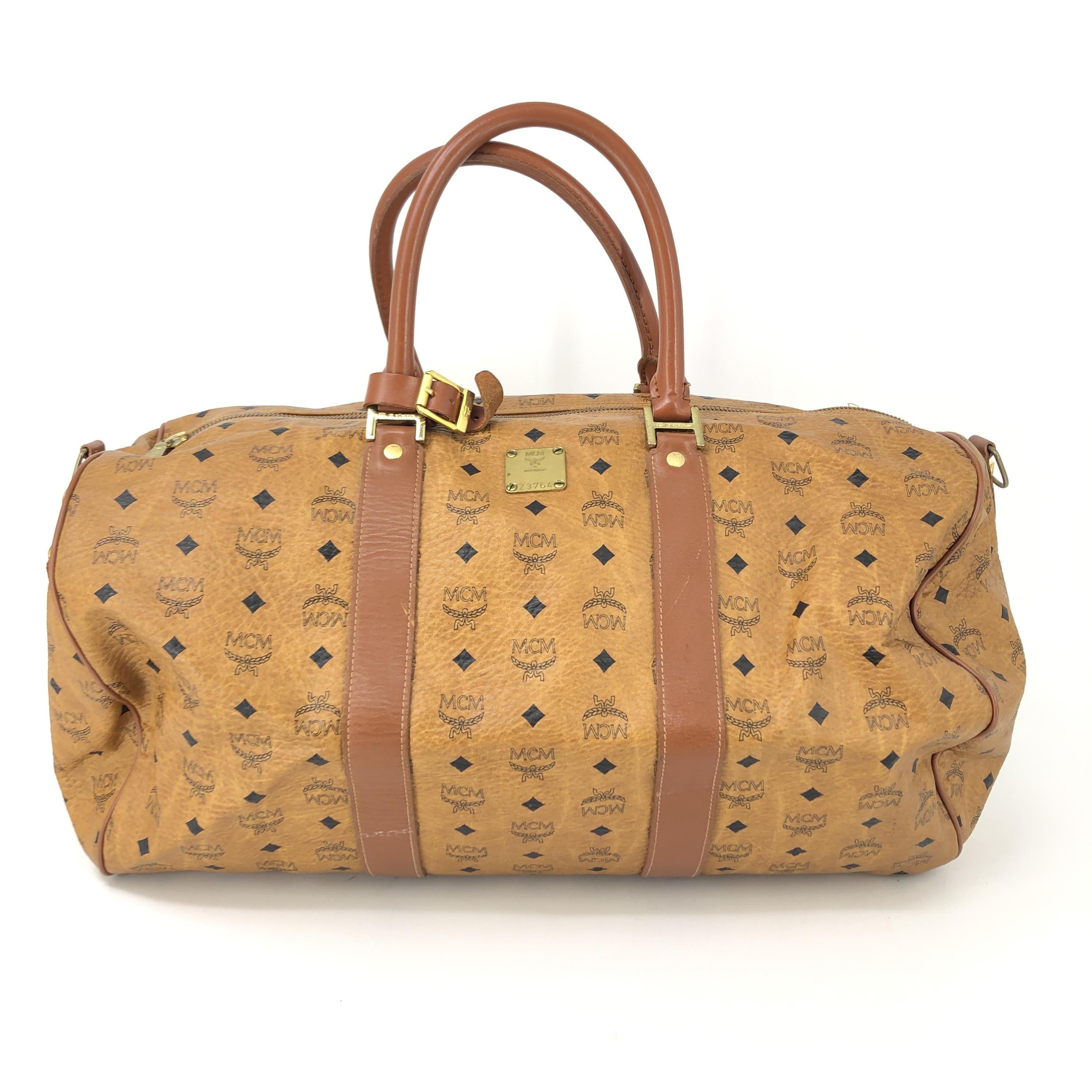 MCM Cognac Monogram Visetos Duffle Bag C334812