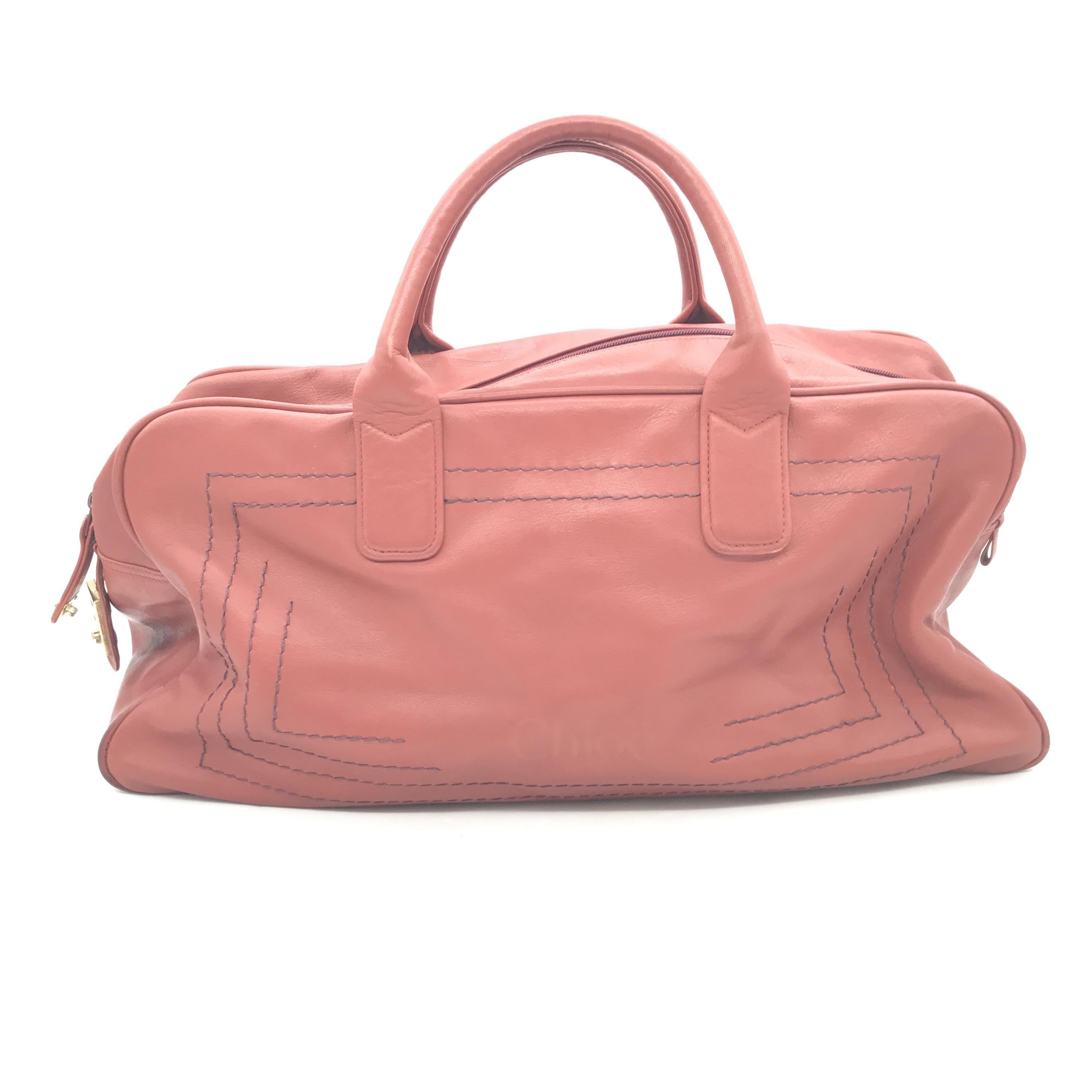 Leather Boston Bag In Soft Pink C319051
