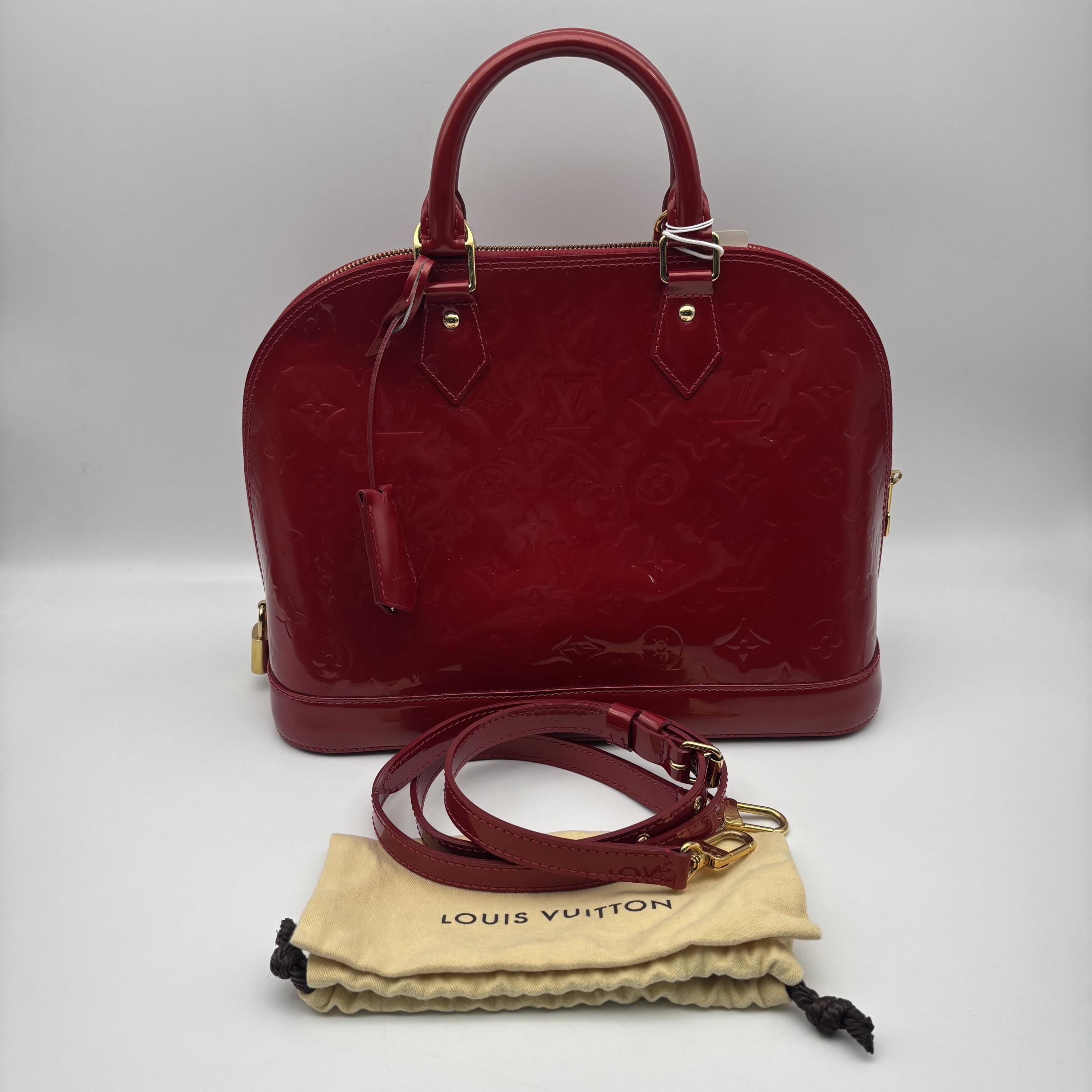 Louis Vuitton Red Patent Leather Alma Handbag C345514