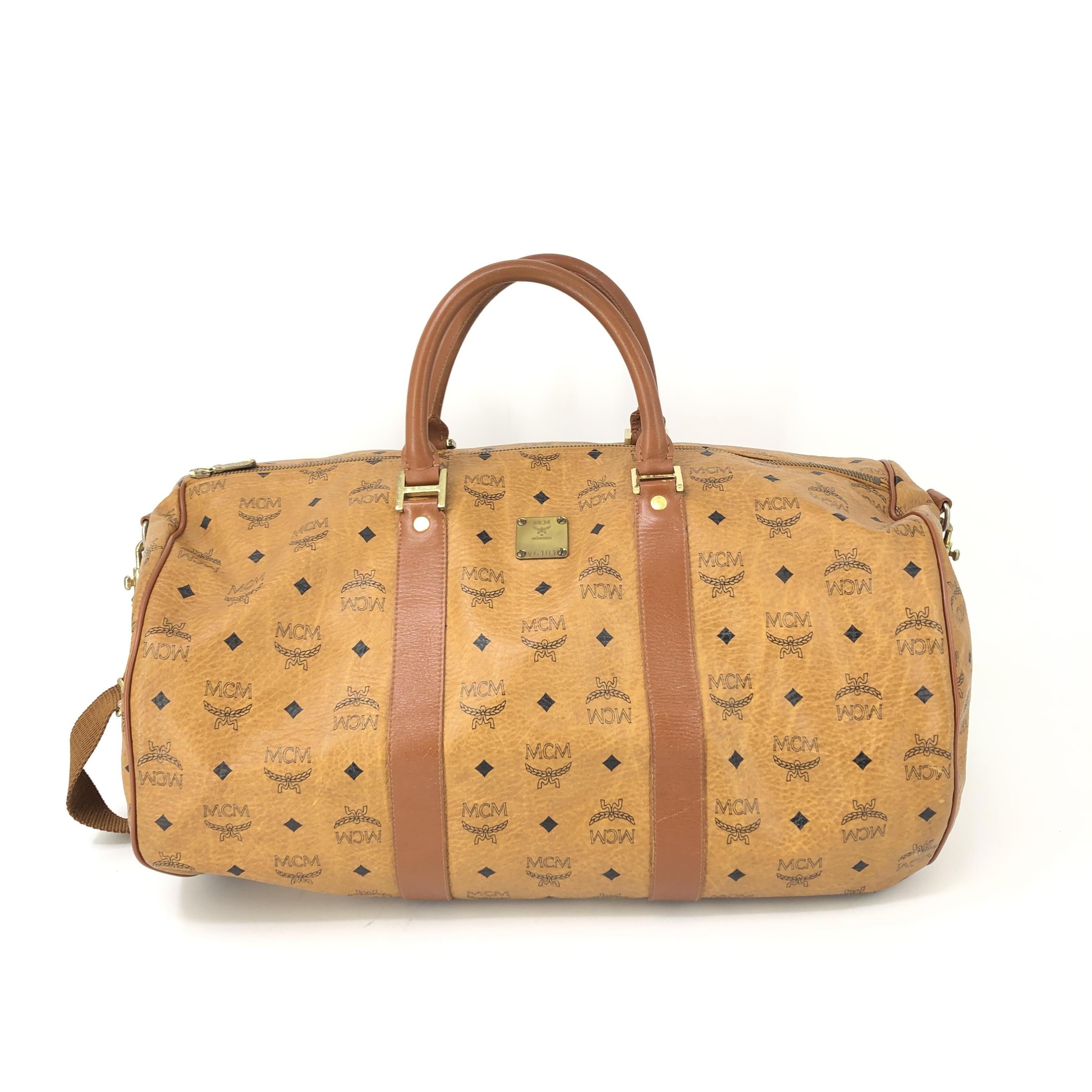 MCM Cognac Monogram Visetos Duffle Bag C334811