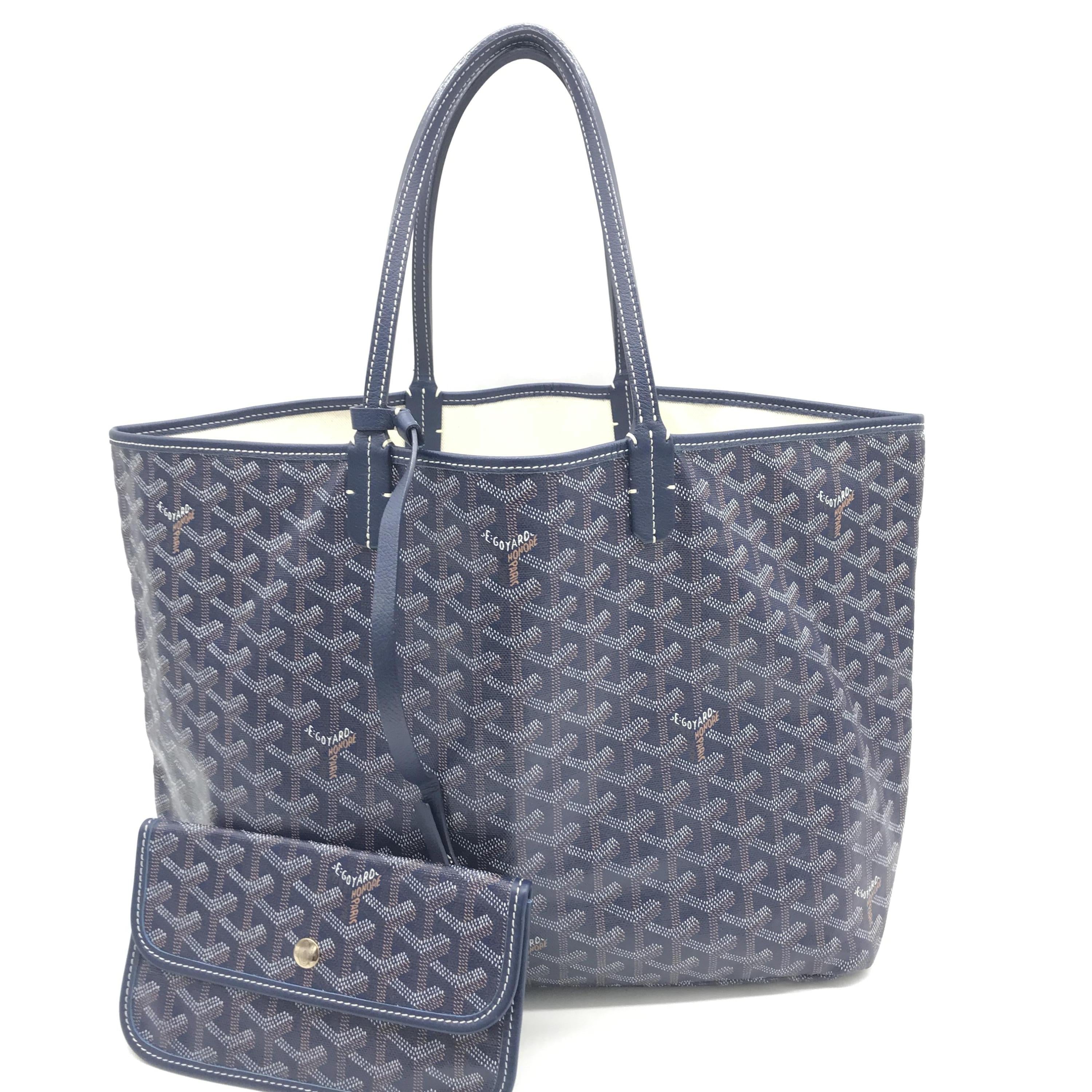Navy Goyardine Saint Louis Tote Bag C331577