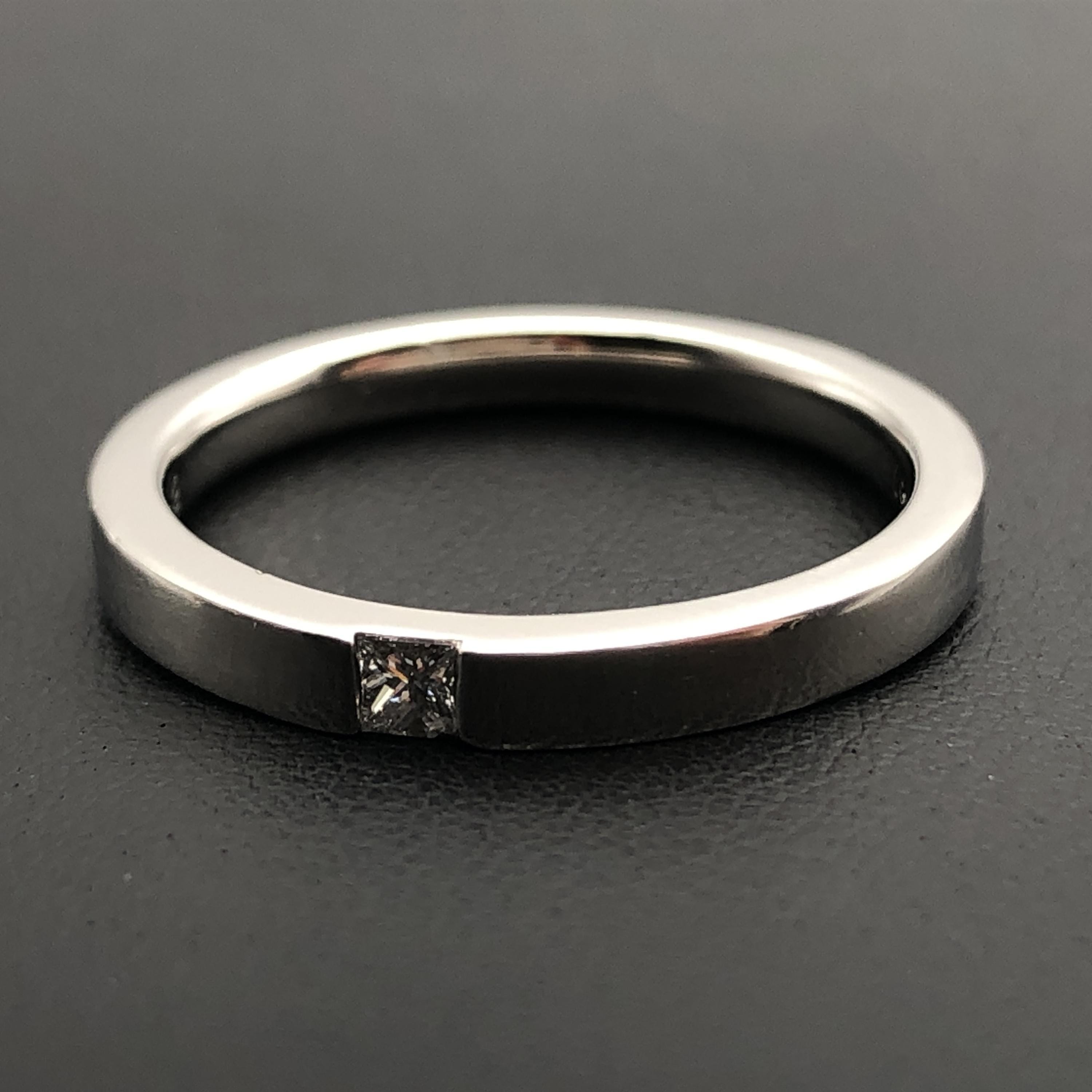 Harry Winston Princess Cut Diamond Wedding Ring, PT950, 8.2g, US Size 10 C297192
