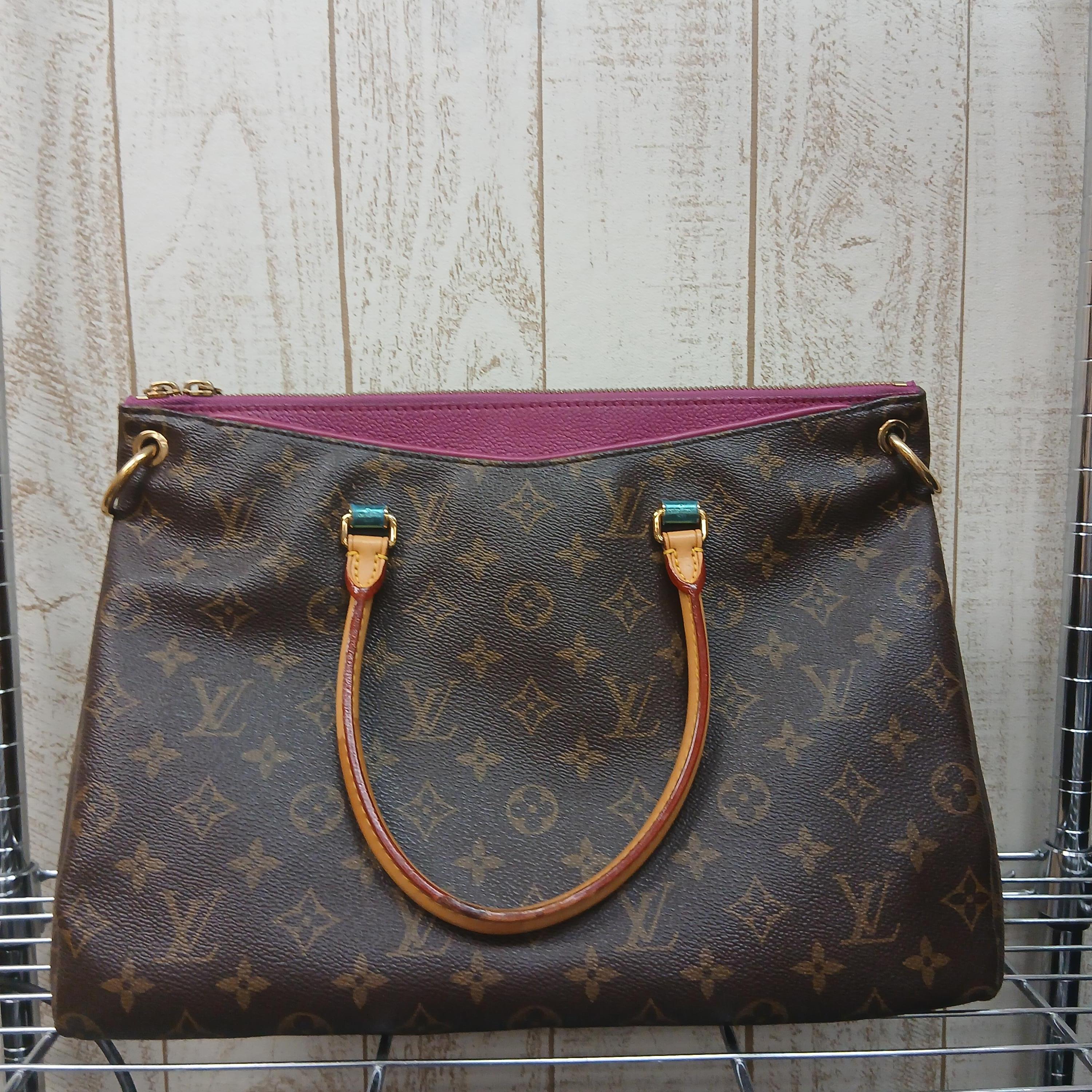 Louis Vuitton Pallas Monogram Canvas Brown and Fuschia Handbag C288399