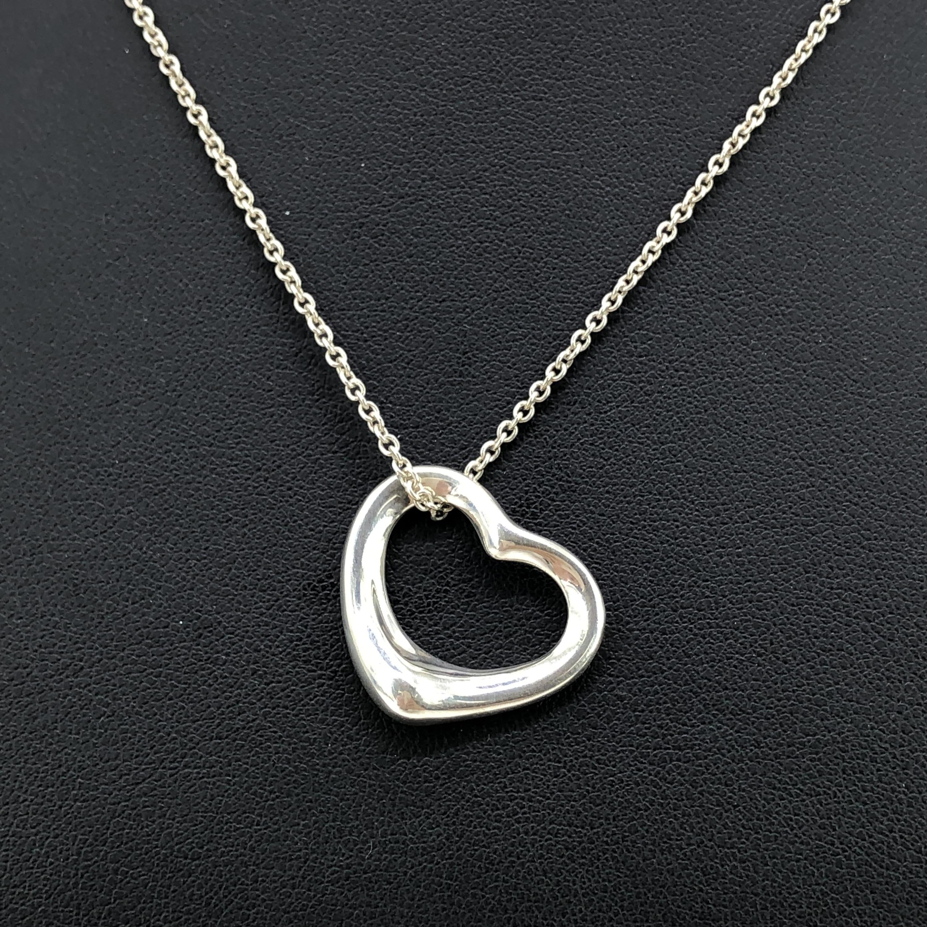 Tiffany & Co. Elsa Peretti Open Heart Pendant Necklace, Silver 925 C330457