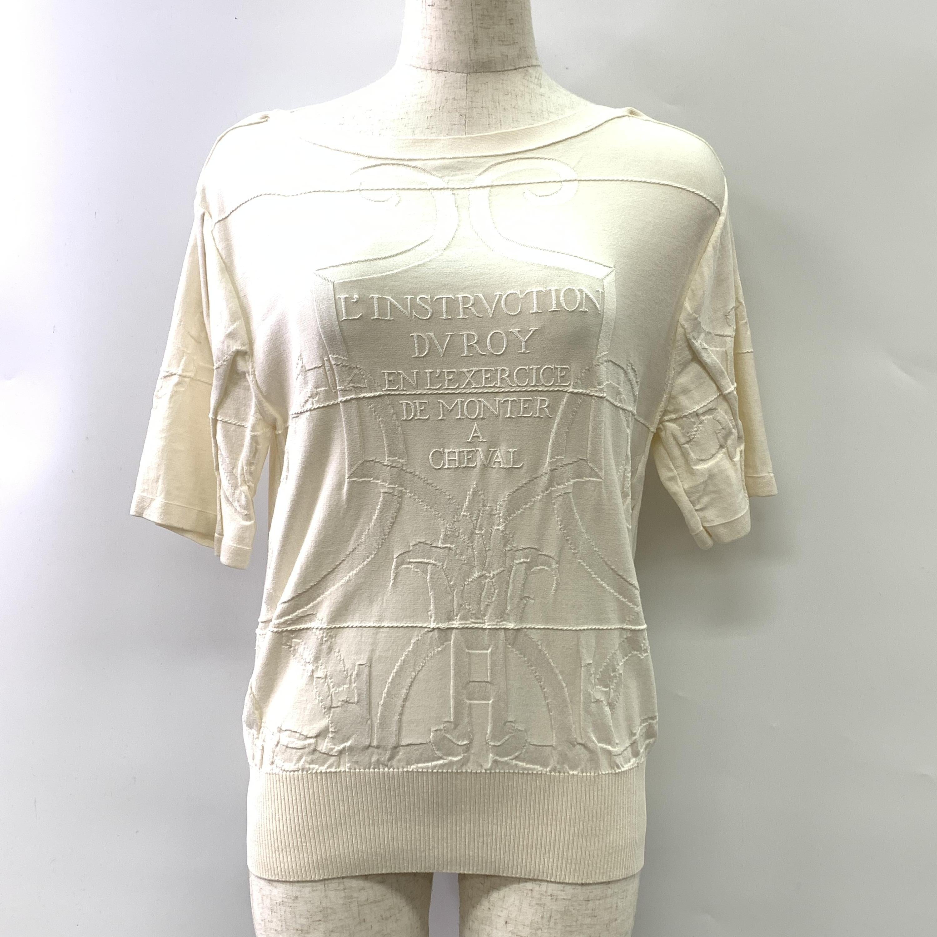 Hermès Beige Letter Patterned Knit Top C326761