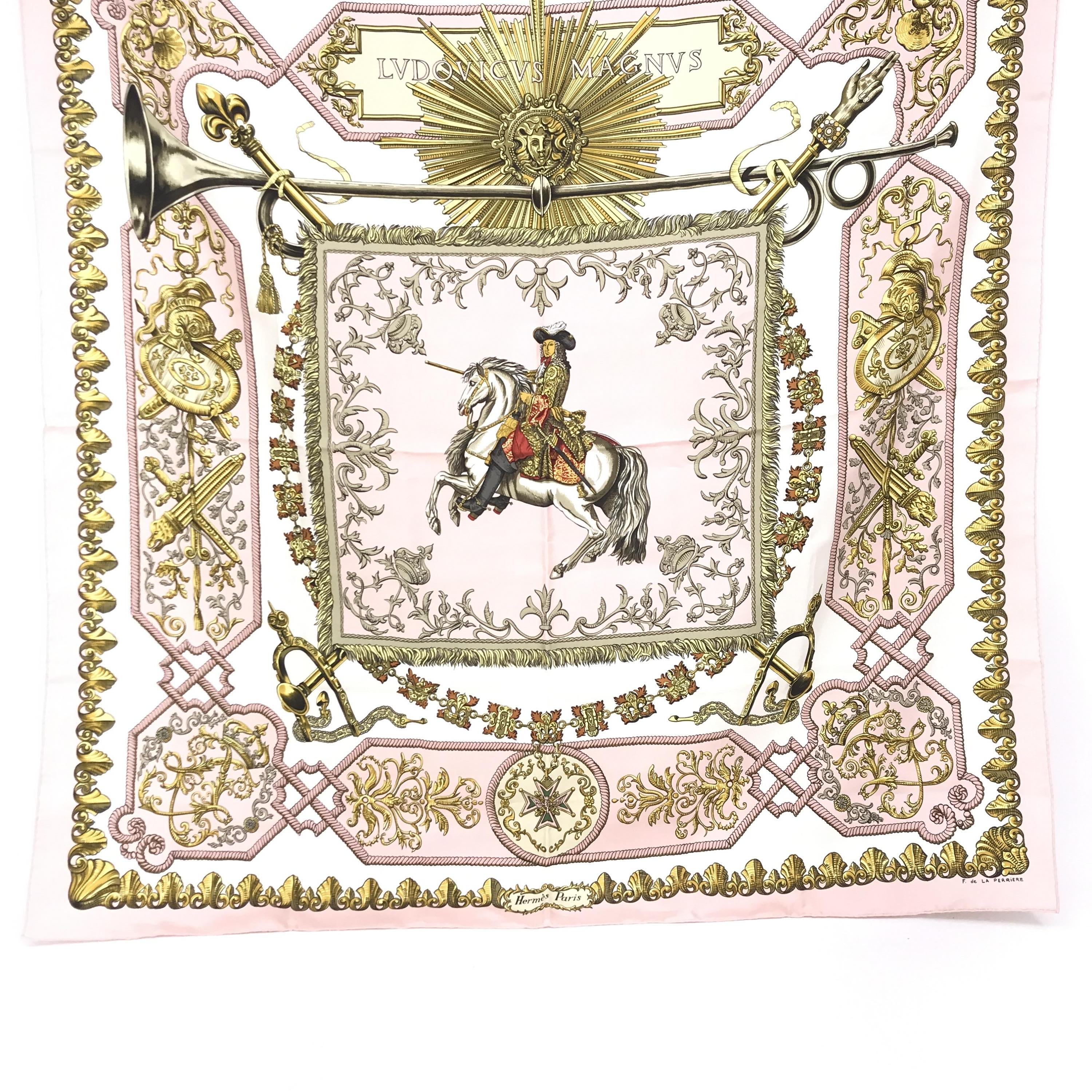 Hermès Silk Twill Scarf With Horse Motif C320254