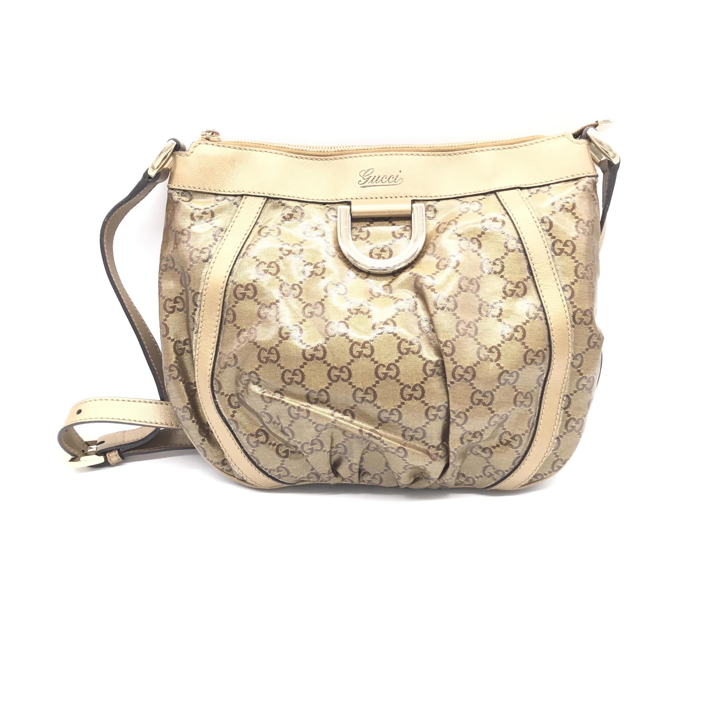 Gucci - Gold GG Pattern Crossbody Shoulder Bag C330077